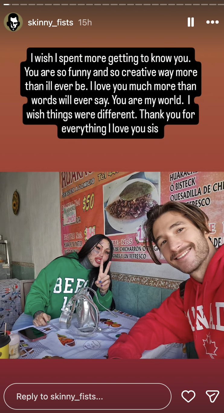 Mary Magdelene's brother Ivan's Instagram tribute, dated December 11, 2025 | Source: Instagram/skinny_fists