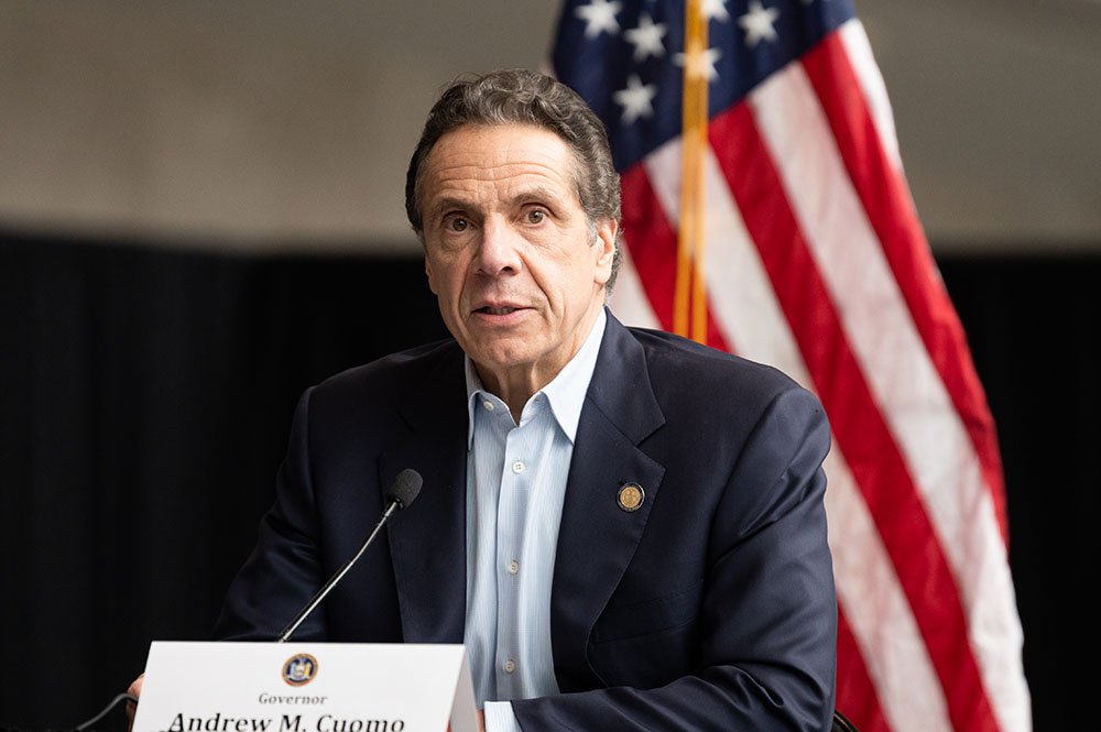 New York Governor Andrew Cuomo (D) speaks at a press conference at the Jacob K. Javits Convention Center in March, 2020. I Image: Getty Images.