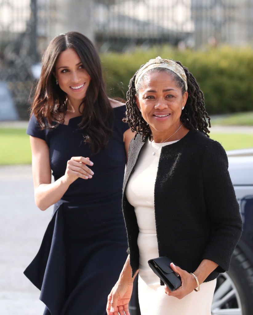 Meghan Markle and her mother, Doria Ragland arrive at Cliveden House Hotel on the National Trust's Cliveden Estate to spend the night before her wedding to Prince Harry on May 18, 2018 | Getty Images