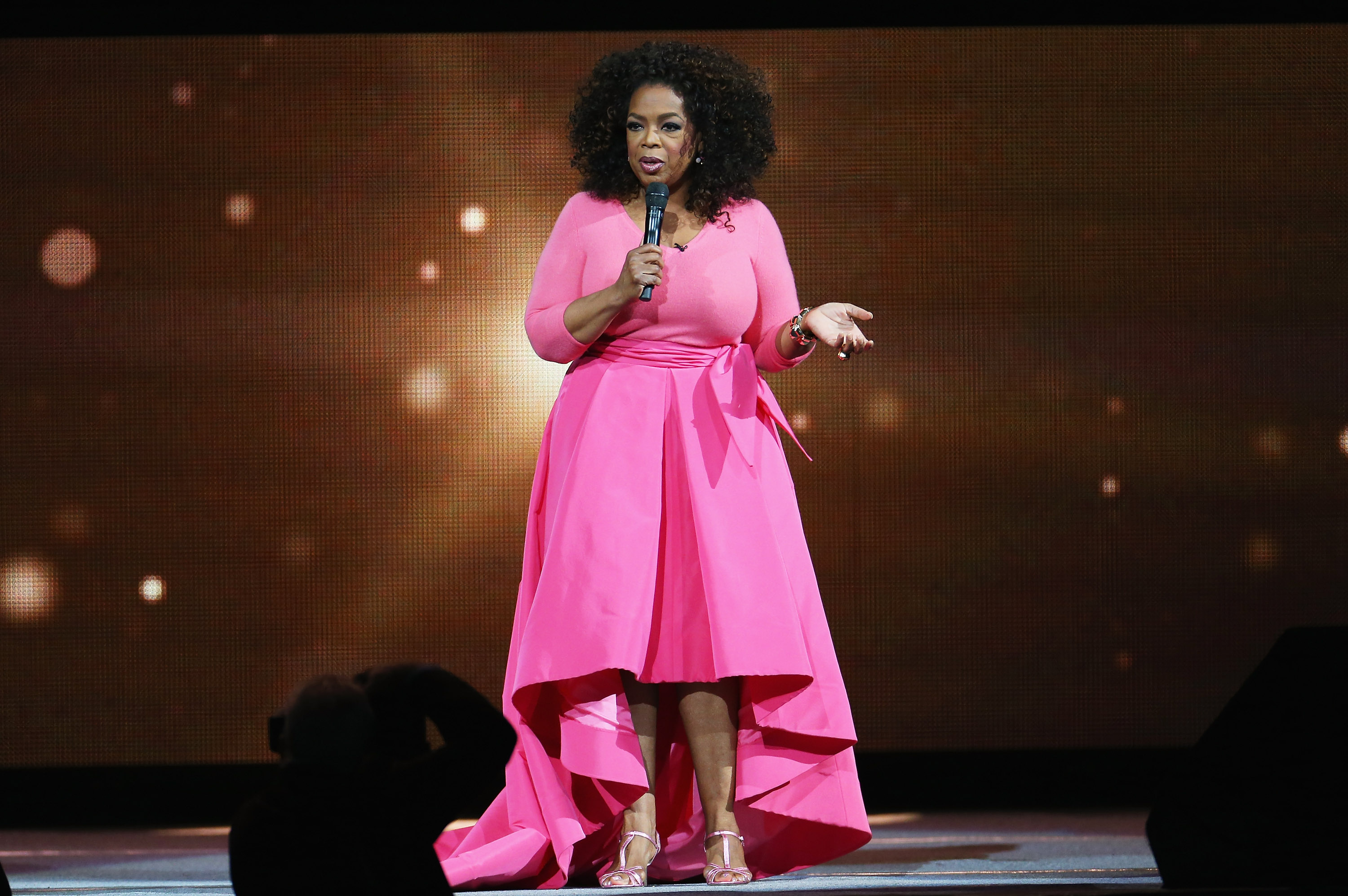 Oprah Winfrey on stage during her "An Evening With Oprah" tour at Allphones Arena on December 12, 2015 in Sydney, Australia. | Source: Getty Images