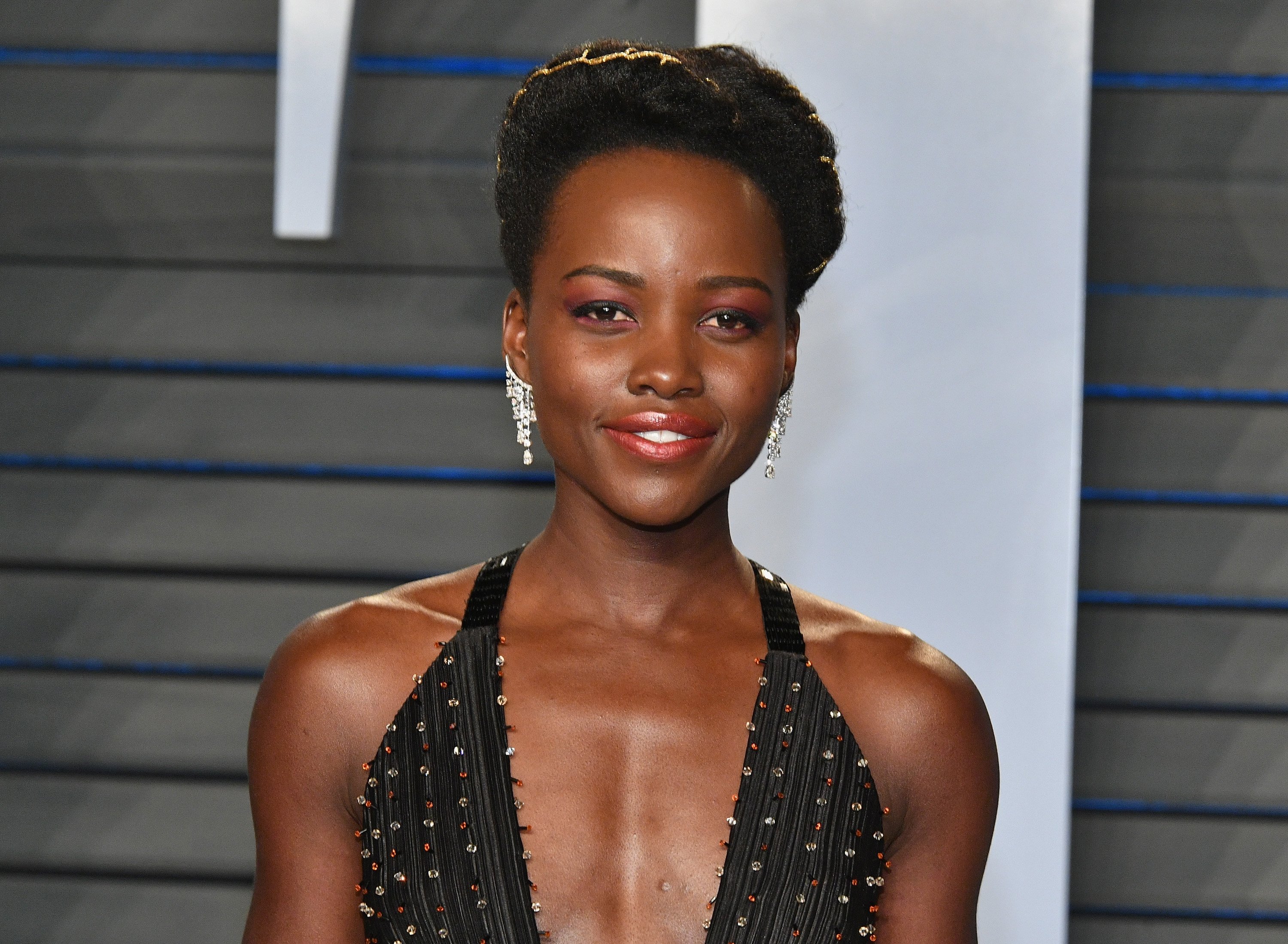 Lupita Nyong'o attends the Vanity Fair Oscar Party in Beverly Hills, California on March 4, 2018. | Source: Getty Images
