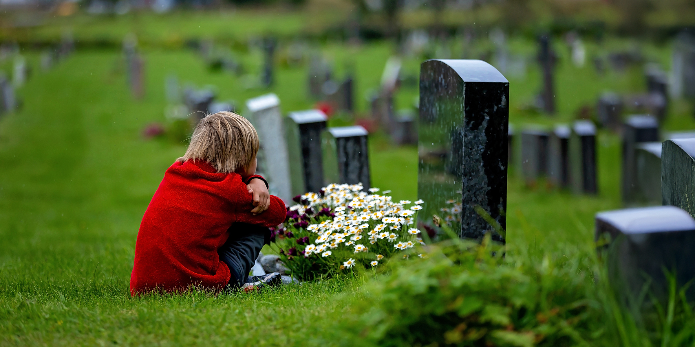 A bot sitting by a grave | Shutterstock