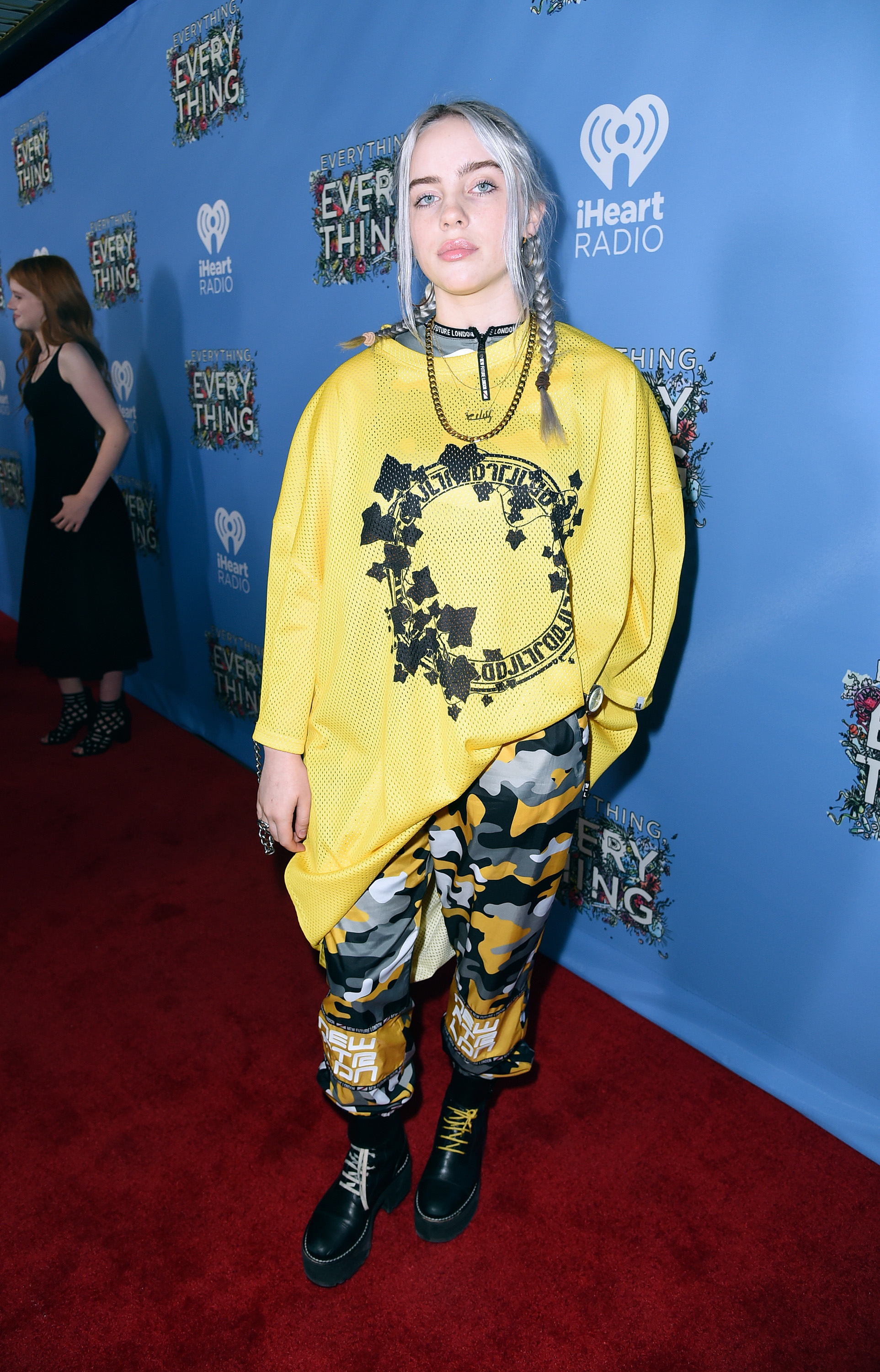 Billie Eilish arrives for the premiere of the film "Everything Everything" in Hollywood, California on May 6, 2017. | Source: Getty Images