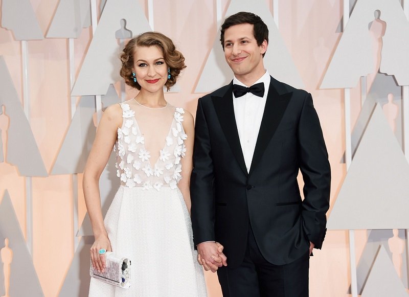 Joanna Newsom and Andy Samberg attending the 87th Annual Academy Awards at Hollywood & Highland Center in Hollywood, California in February 2015 | Image: Getty Images.