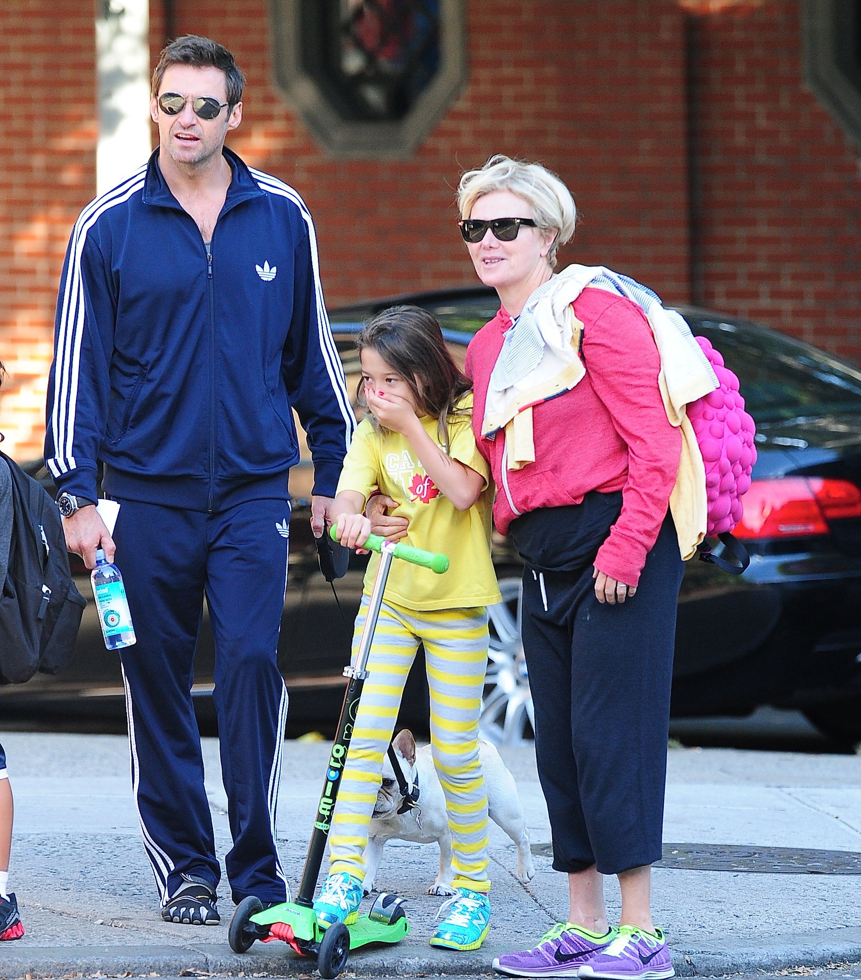 Hugh Jackman, Deborra Lee Furness and Ava Eliot Jackman are seen in the West Village on September 9, 2013 in New York City. | Source: Getty Images