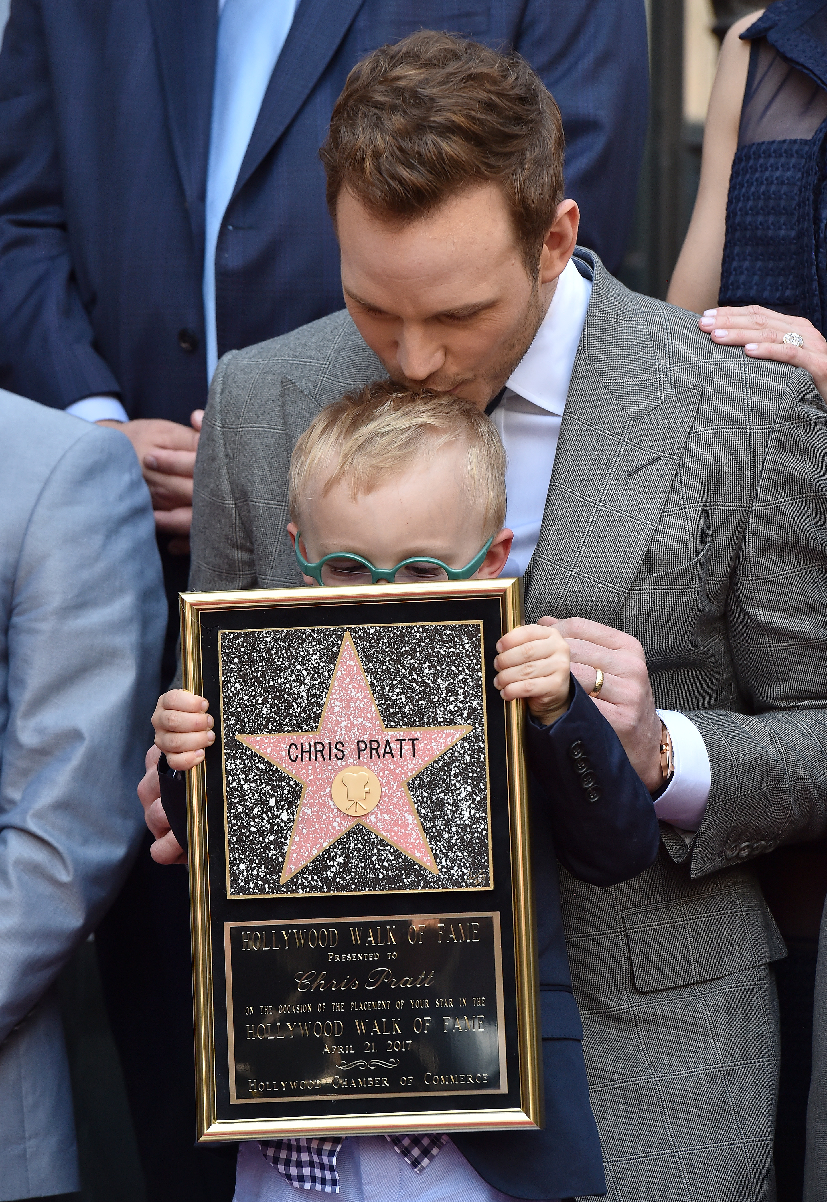 Jack and Chris Pratt at the actor's Star on the Hollywood Walk of Fame ceremony on April 21, 2017, in Hollywood, California. | Source: Getty Images