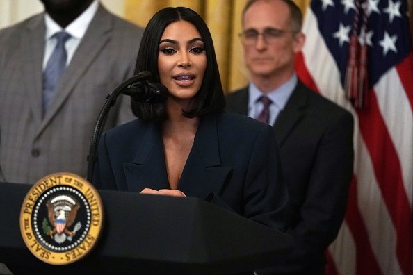 Kim Kardashian West speaks during an East Room event on “second chance hiring” June 13, 2019 at the White House in Washington, DC | Photo: Getty Images