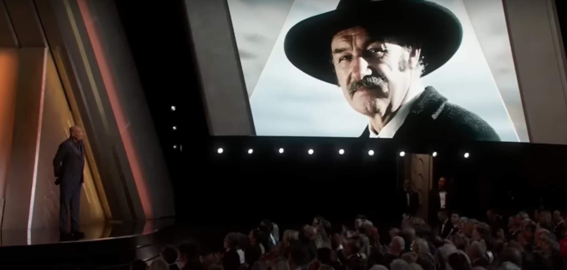 Morgan Freeman as he pays tribute to Gene Hackman on March 2, 2025. | Source: Youtube/ABC7