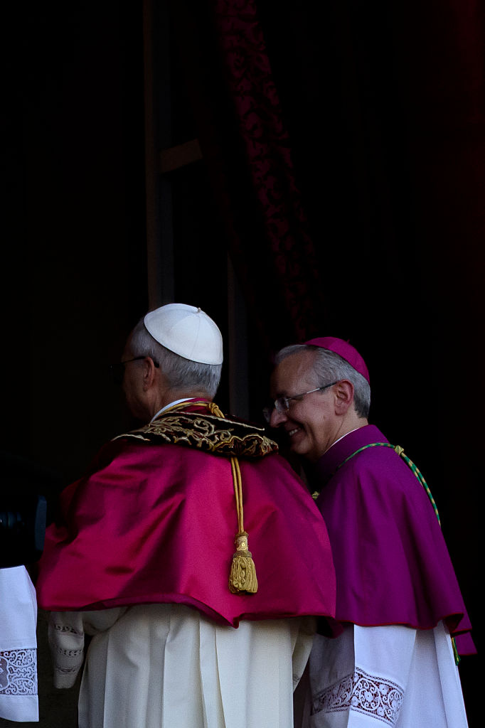 he newly elected Pontiff, Pope Leo XIV is seen for the first time from the Vatican balcony on May 8, 2025 in Vatican City, Vatican
