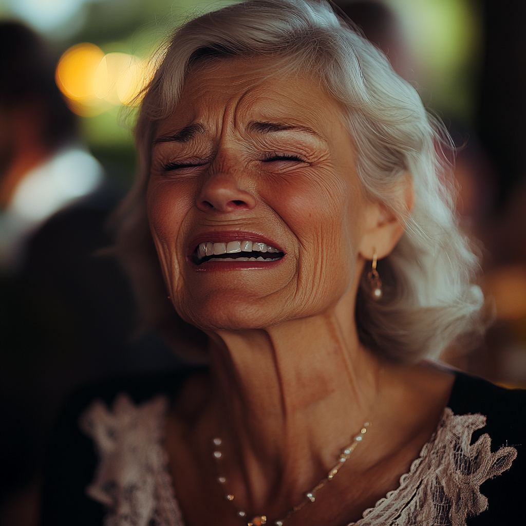 An elderly woman crying | Source: Midjourney