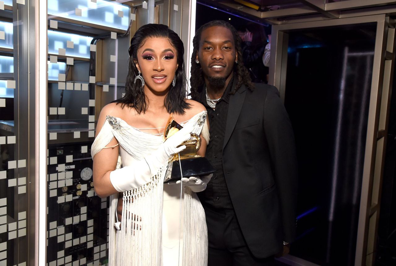 Cardi B and Offset backstage at the 61st Annual Grammy Awards at Staples Center on February 10, 2019 in Los Angeles, California. | Source: Getty Images