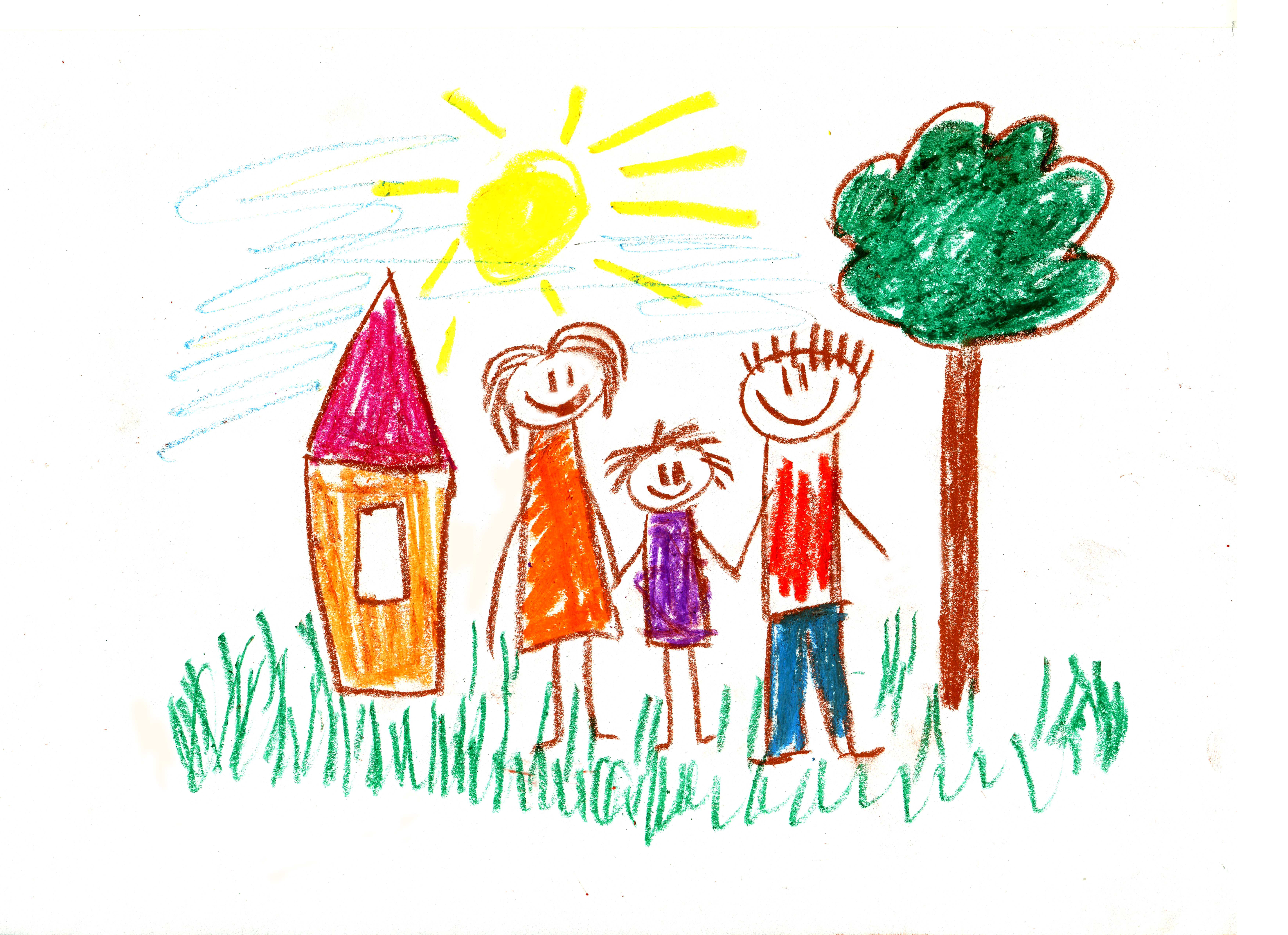 A kid's drawing of my family | Source: Getty Images
