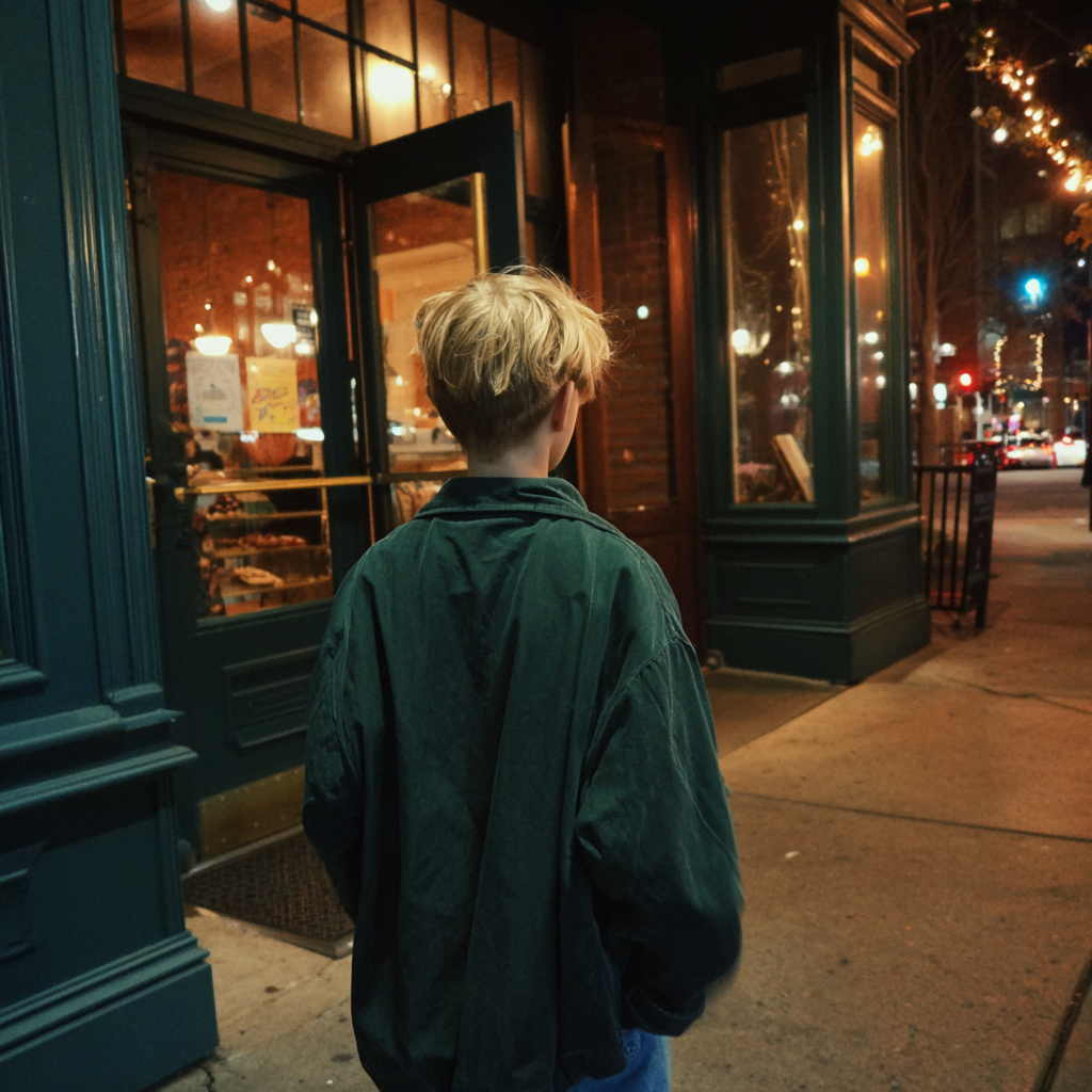 A boy walking on a sidewalk | Source: Midjourney