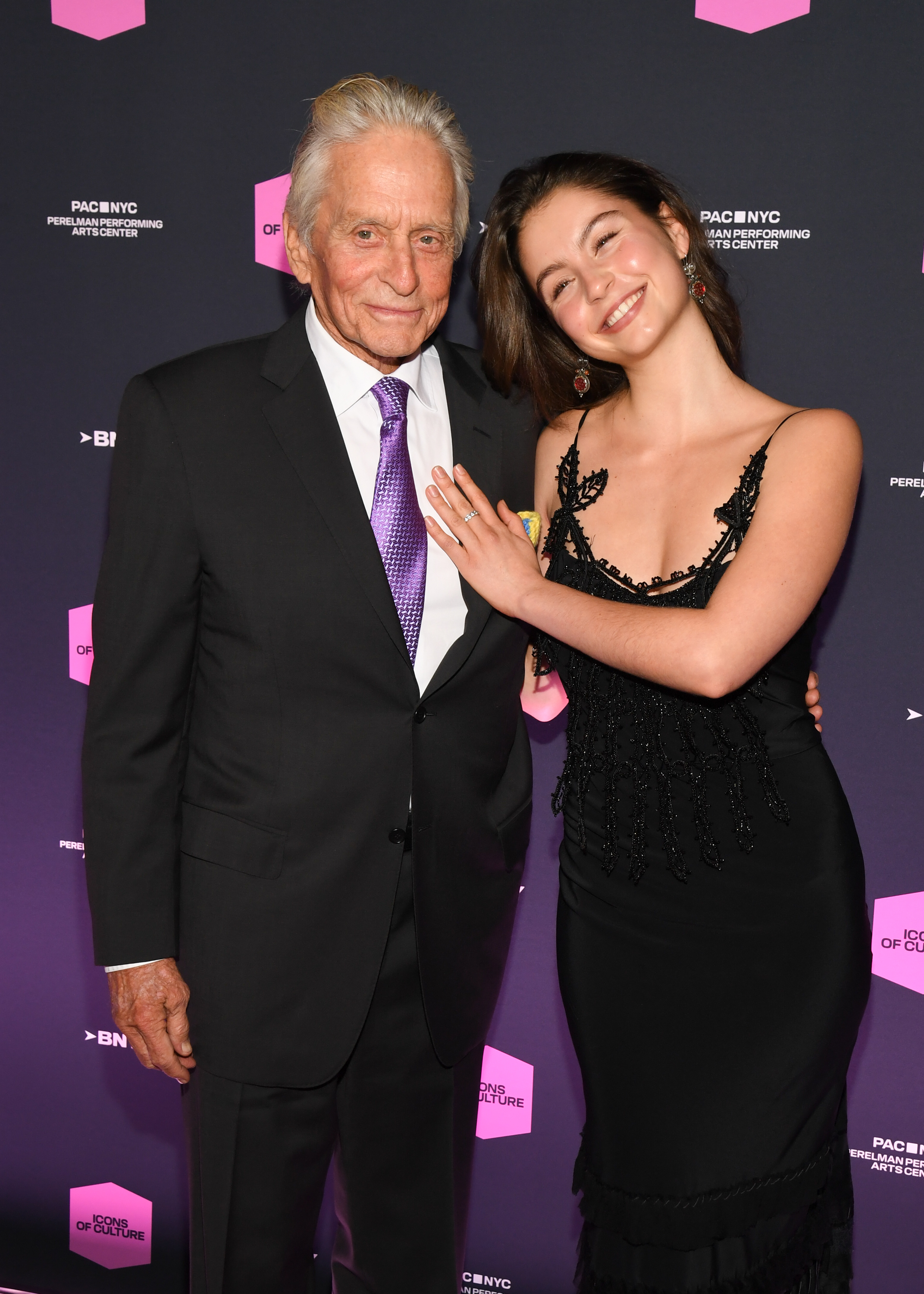 Michael and Carys Zeta Douglas at the PAC NYC Icons of Culture Gala held at Perelman Performing Arts Center on October 28, 2025 in New York | Source: Getty Images