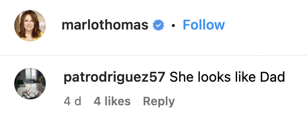 A fan's comment on Marlo Thomas' Instagram photo on April 20, 2023 | Source: Instagram/marlothomas