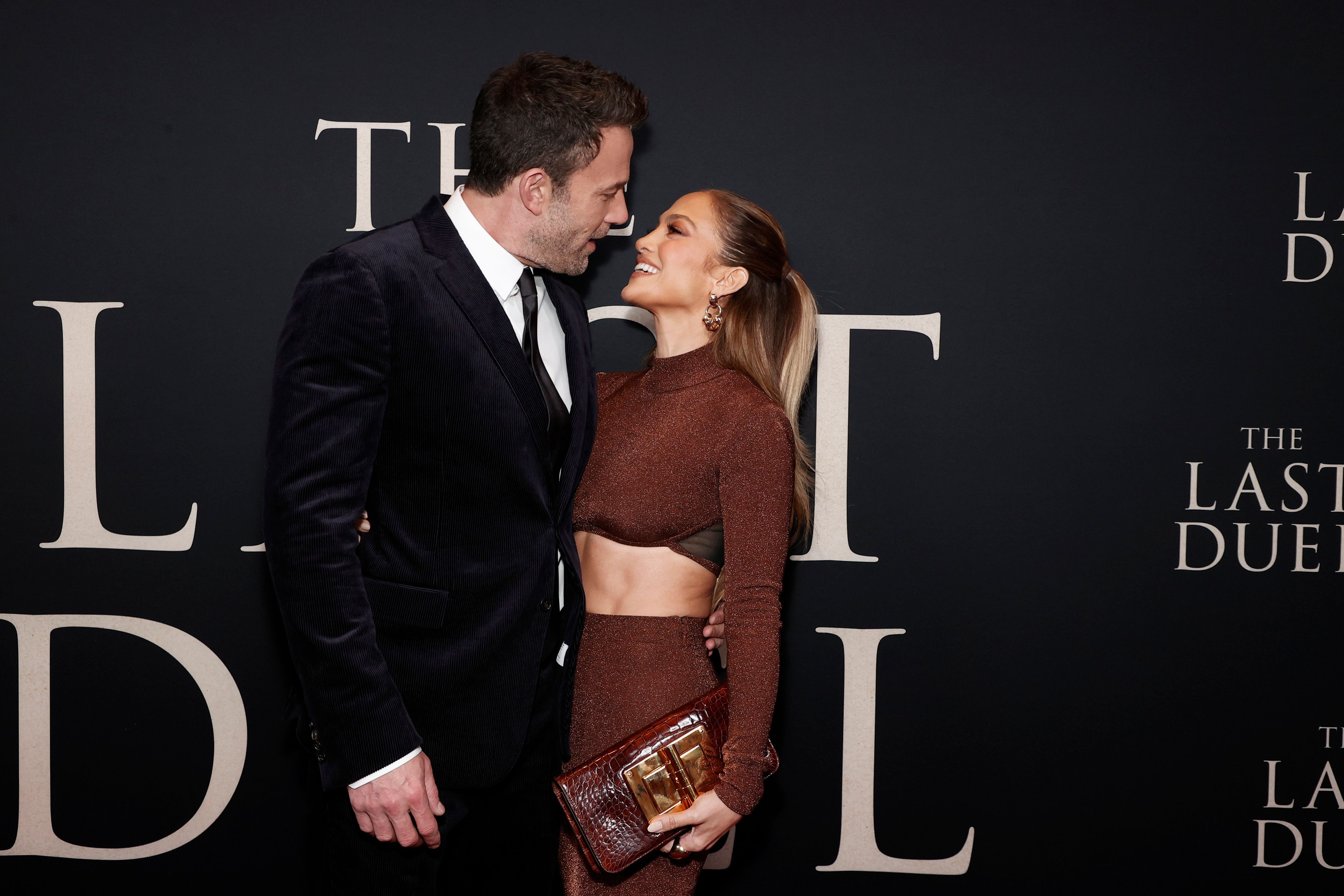 Ben Affleck and Jennifer Lopez attend "The Last Duel" New York Premiere at Rose Theater at Jazz at Lincoln Center's Frederick P. Rose Hall on October 09, 2021 in New York City | Source: Getty Images