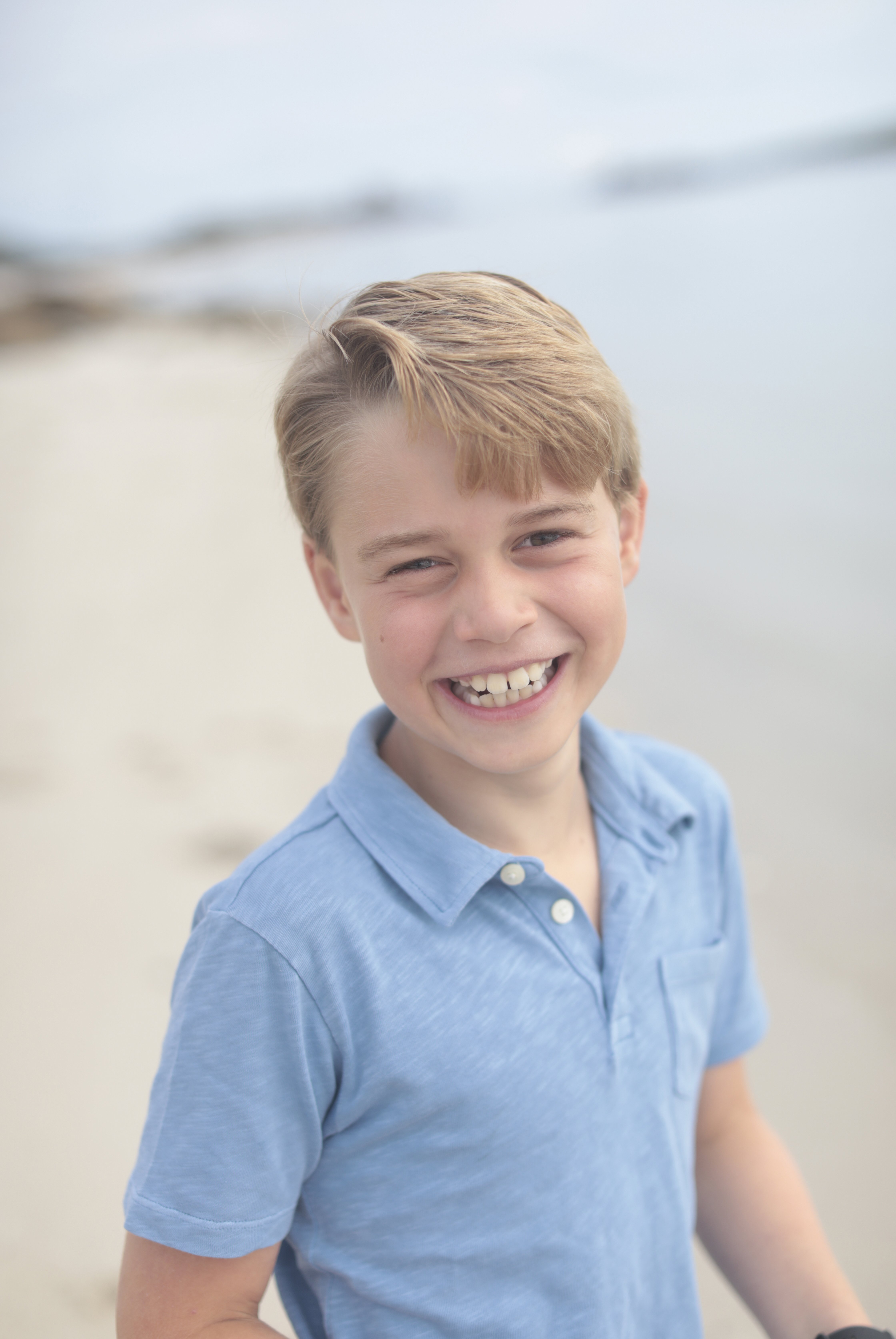 Prince George is seen in a portrait taken by his mother the Duchess of Cambridge on holiday in the UK earlier this month on July 2022 in United Kingdom. | Source: Getty Images