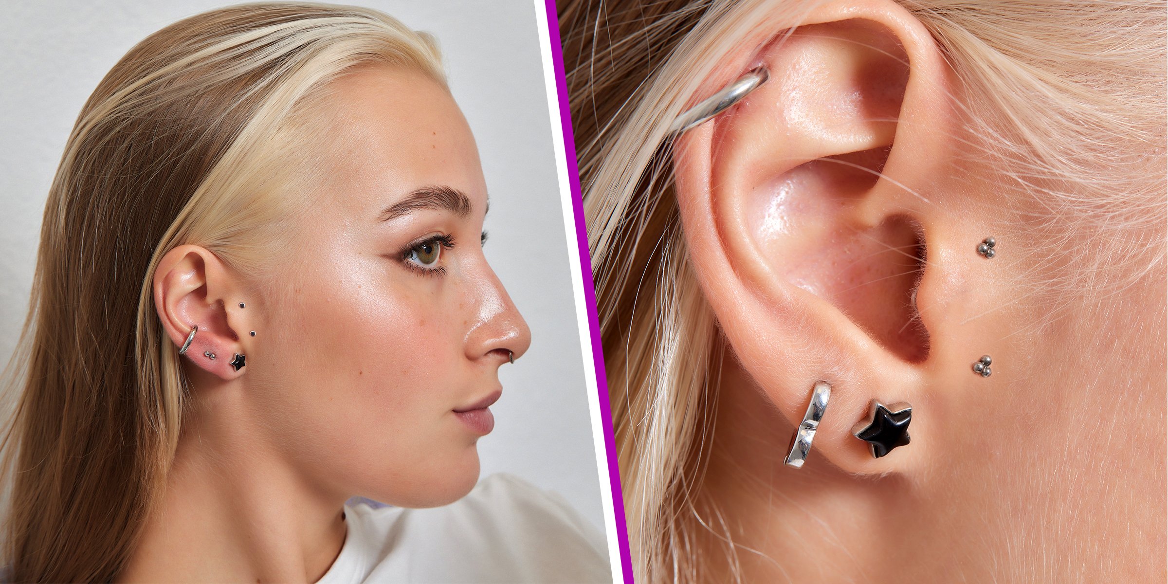 A model with a surface tragus piercing. l Source: Shutterstock.com