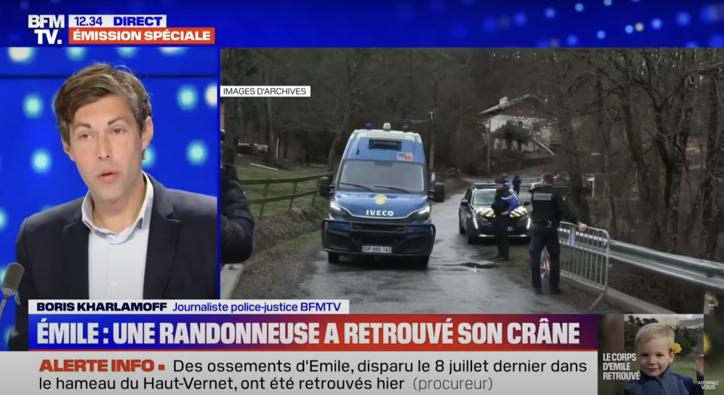 A police van near Haut-Vernet, as seen in a video dated March 31, 2024 | Source: YouTube/BFMTV