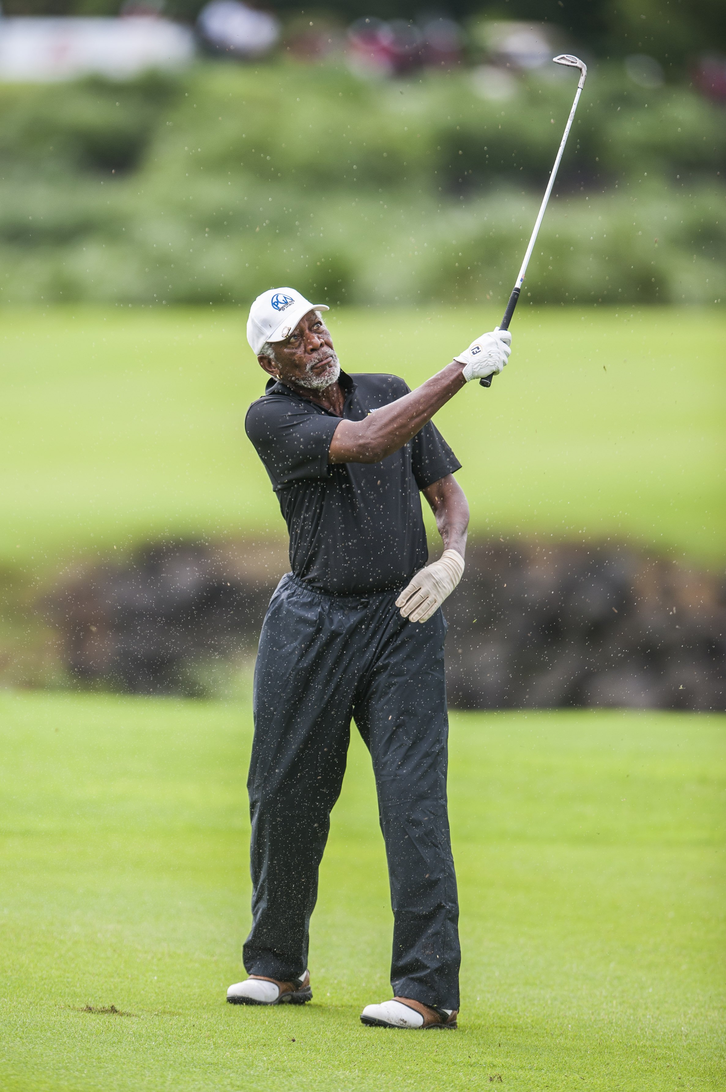 Morgan Freeman during the Mission Hills Celebrity Pro-Am on 26 October 2014, in Haikou, China. | Source: Power Sport Images/Getty Images