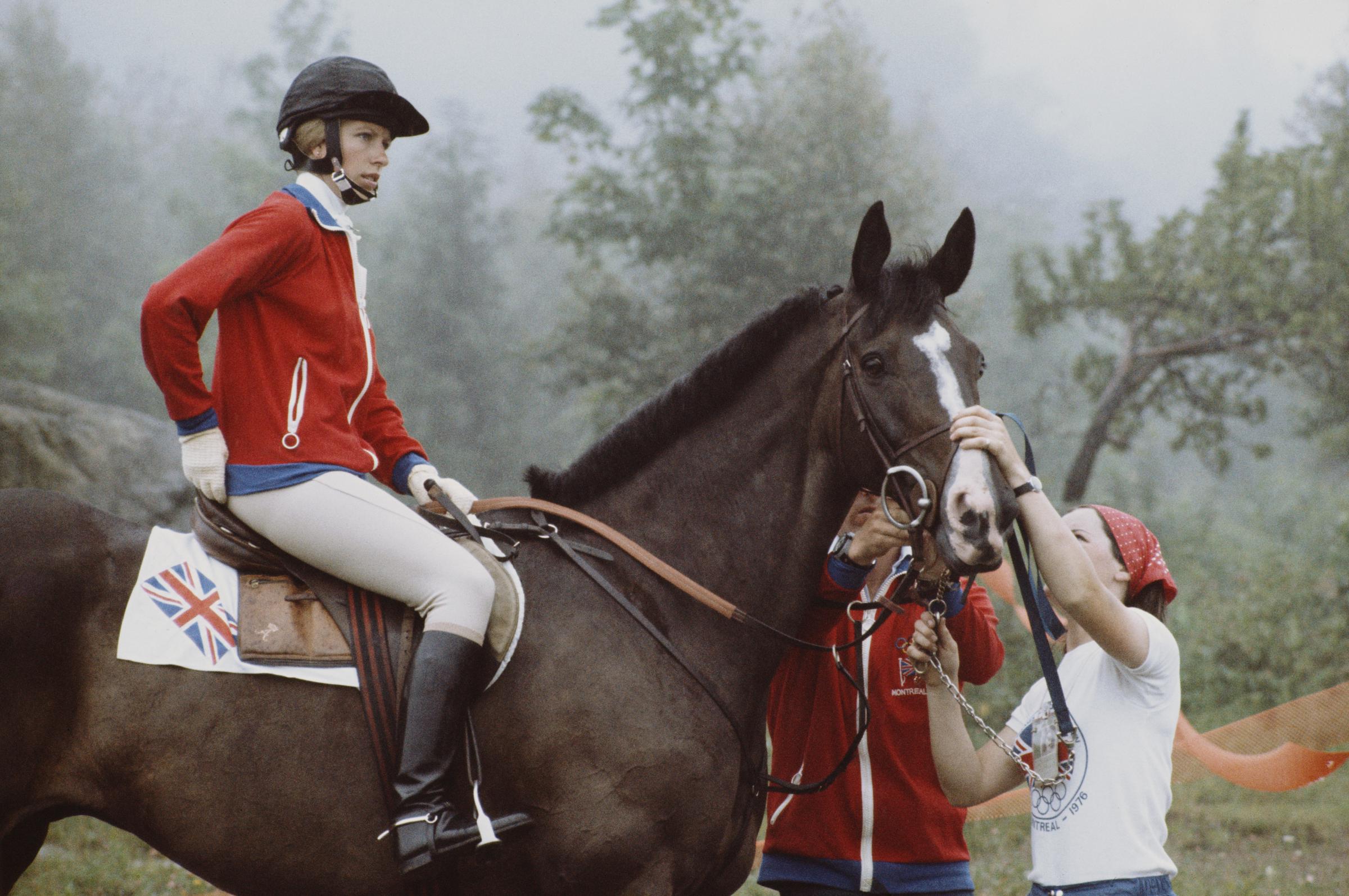 The Princess Royal aboard Goodwill at the XXI Olympic Summer Games on 24 July 1976 at the Olympic Equestrian Centre, Bromont, Québec, Canada. | Source: Getty Images