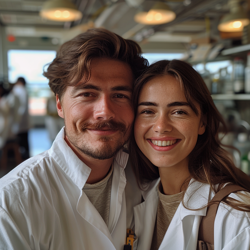 Michael and Daniella in the lab | Source: Midjourney