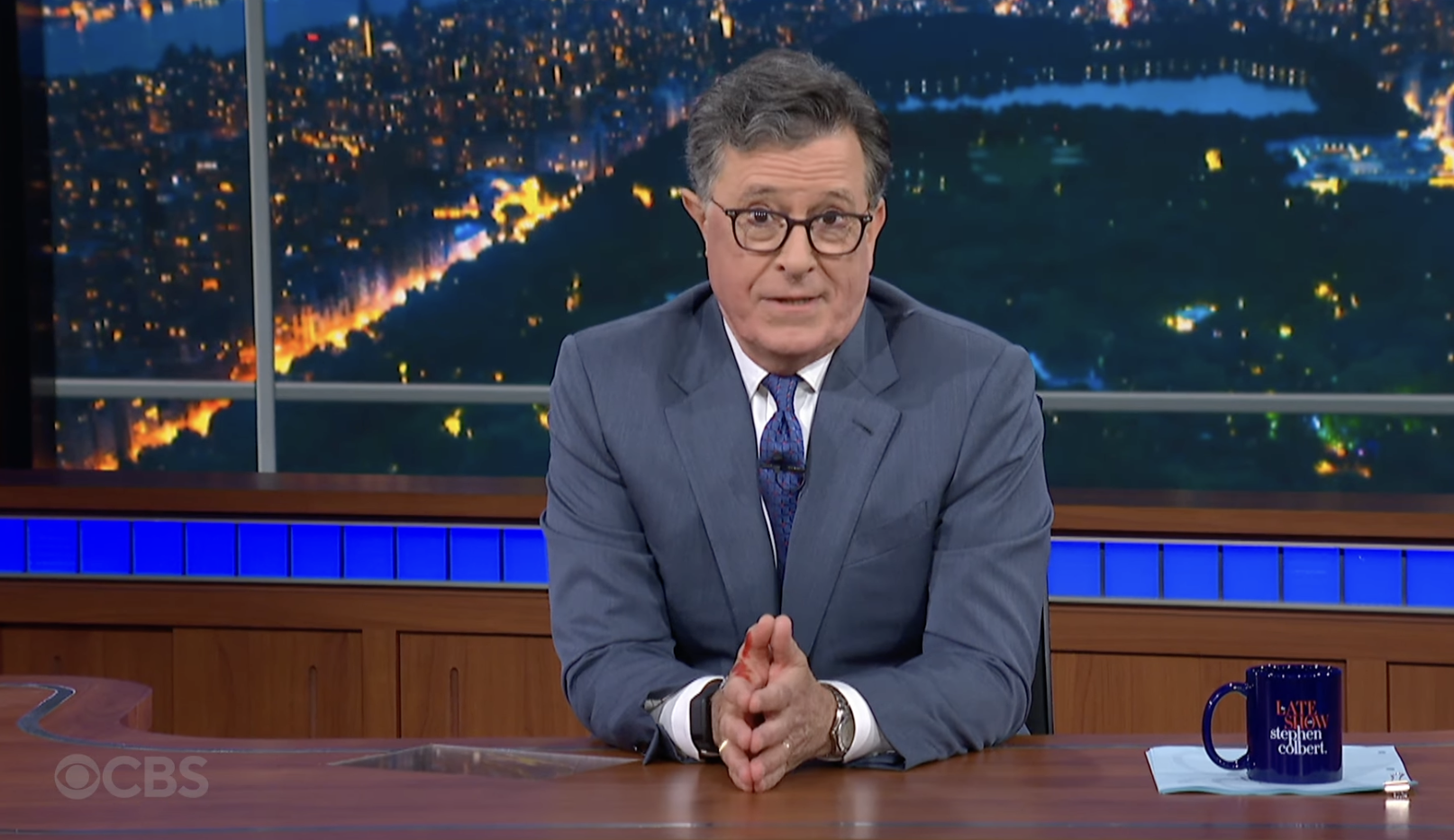 Stephen Colbert explains CBS' decision to end "The Late Show with Stephen Colbert" beginning May 2026 during his July 17, 2025 taping in Los Angeles, California | Source: YouTube/The Late Show with Stephen Colbert
