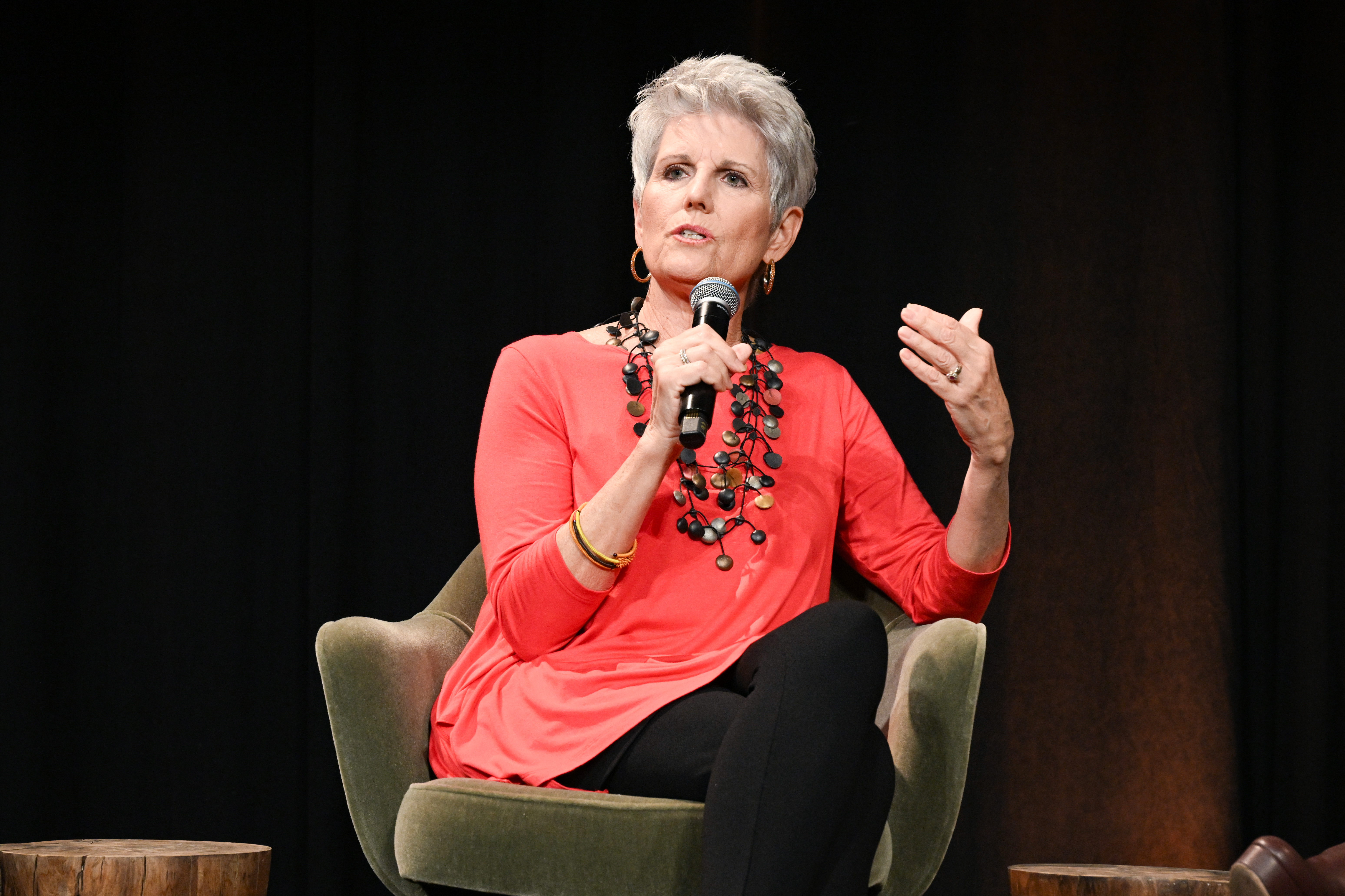 Lucie Arnaz speaking at the official FYC screening of "Lucy And Desi" in Hollywood, California on May 22, 2022 | Source: Getty Images