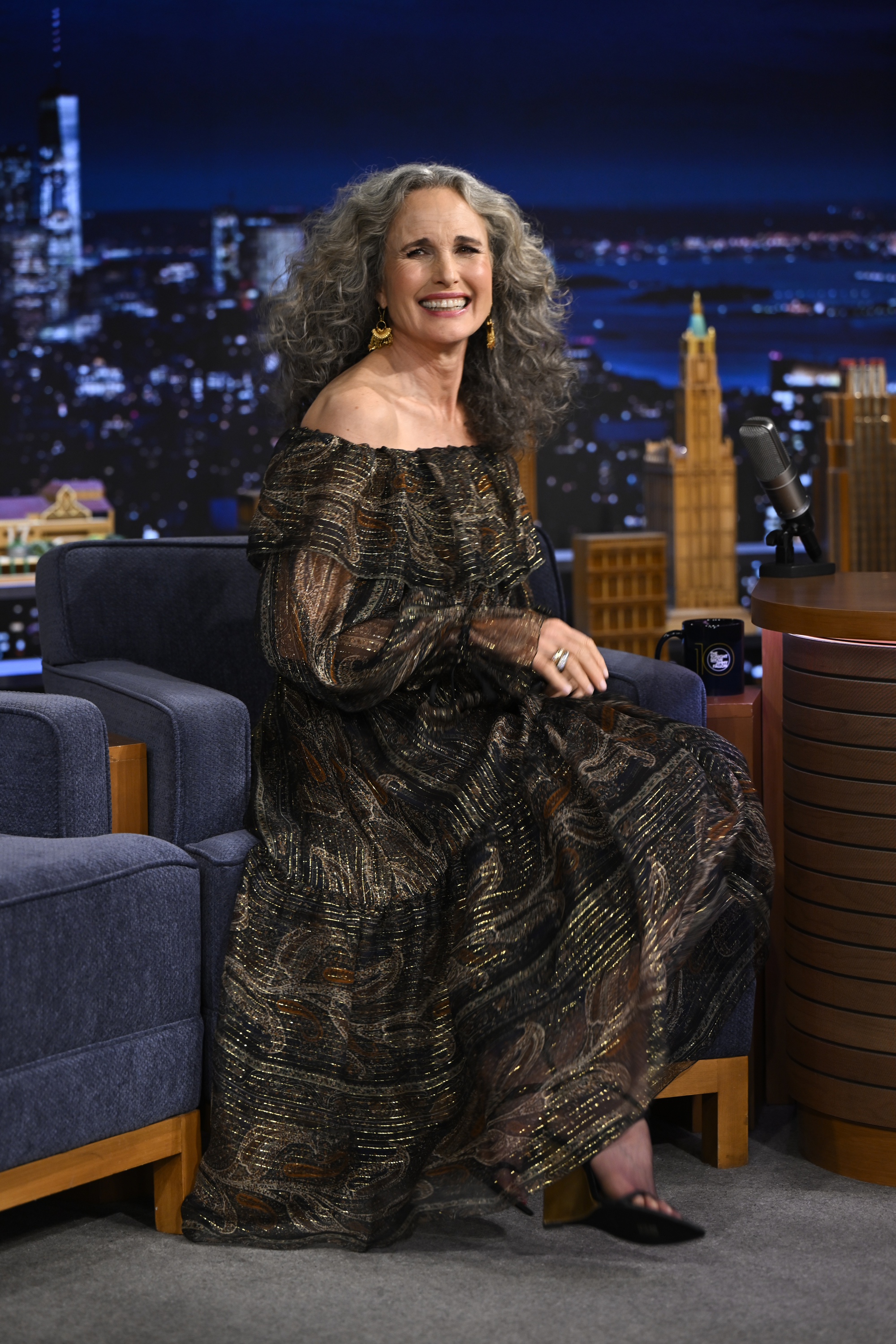 Andie MacDowell on "The Tonight Show Starring Jimmy Fallon" on January 23, 2025 | Source: Getty Images