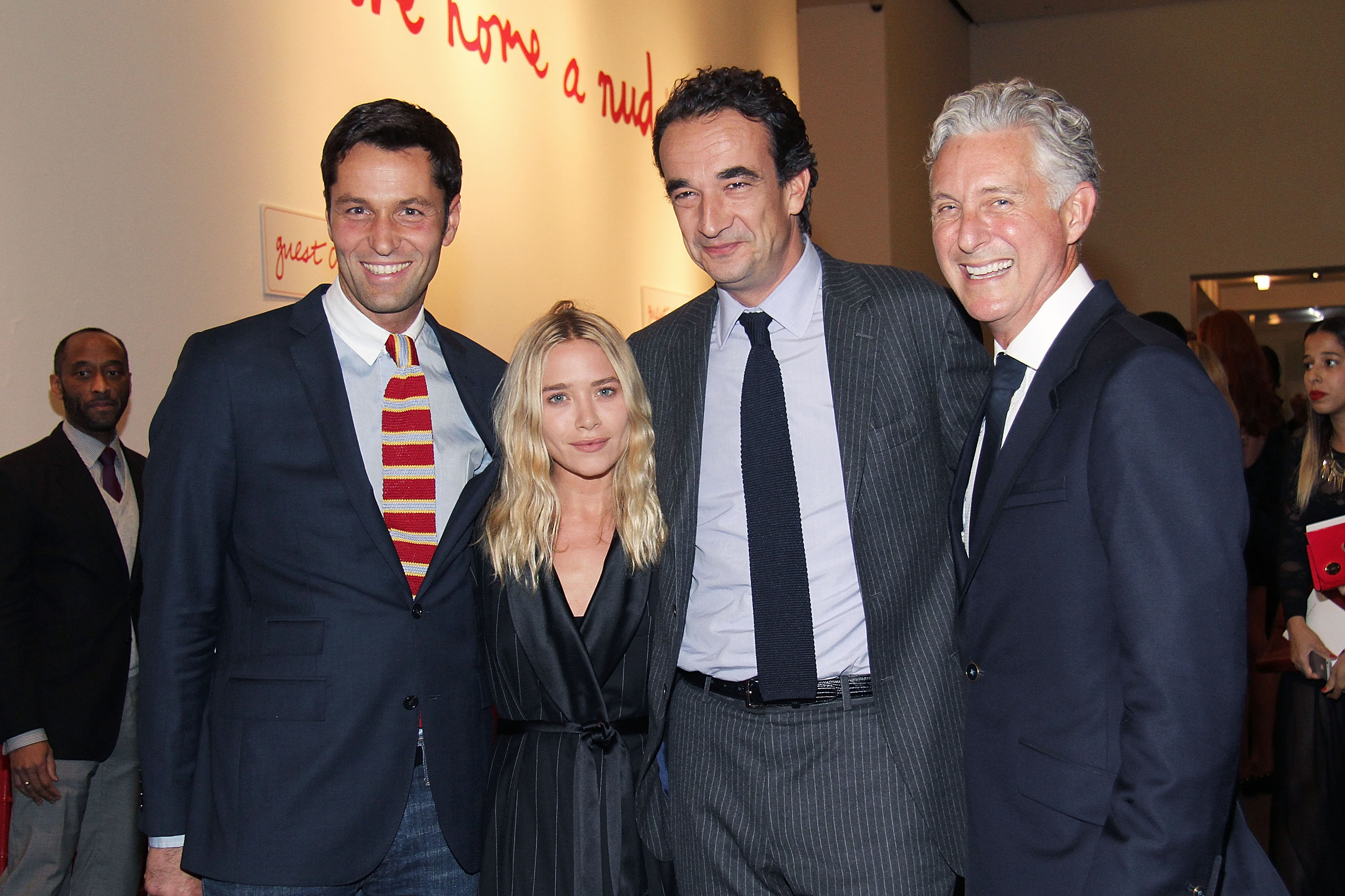 Mary Kate Olsen Oliver Sarkozy and David Kratz attend the 2013 "Take Home A Nude" Benefit Art Auction And Party at Sotheby's on October 8, 2013 in New York City.  | Source: Getty Images