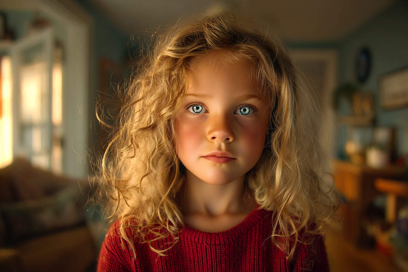 A girl standing in a living room | Source: Midjourney