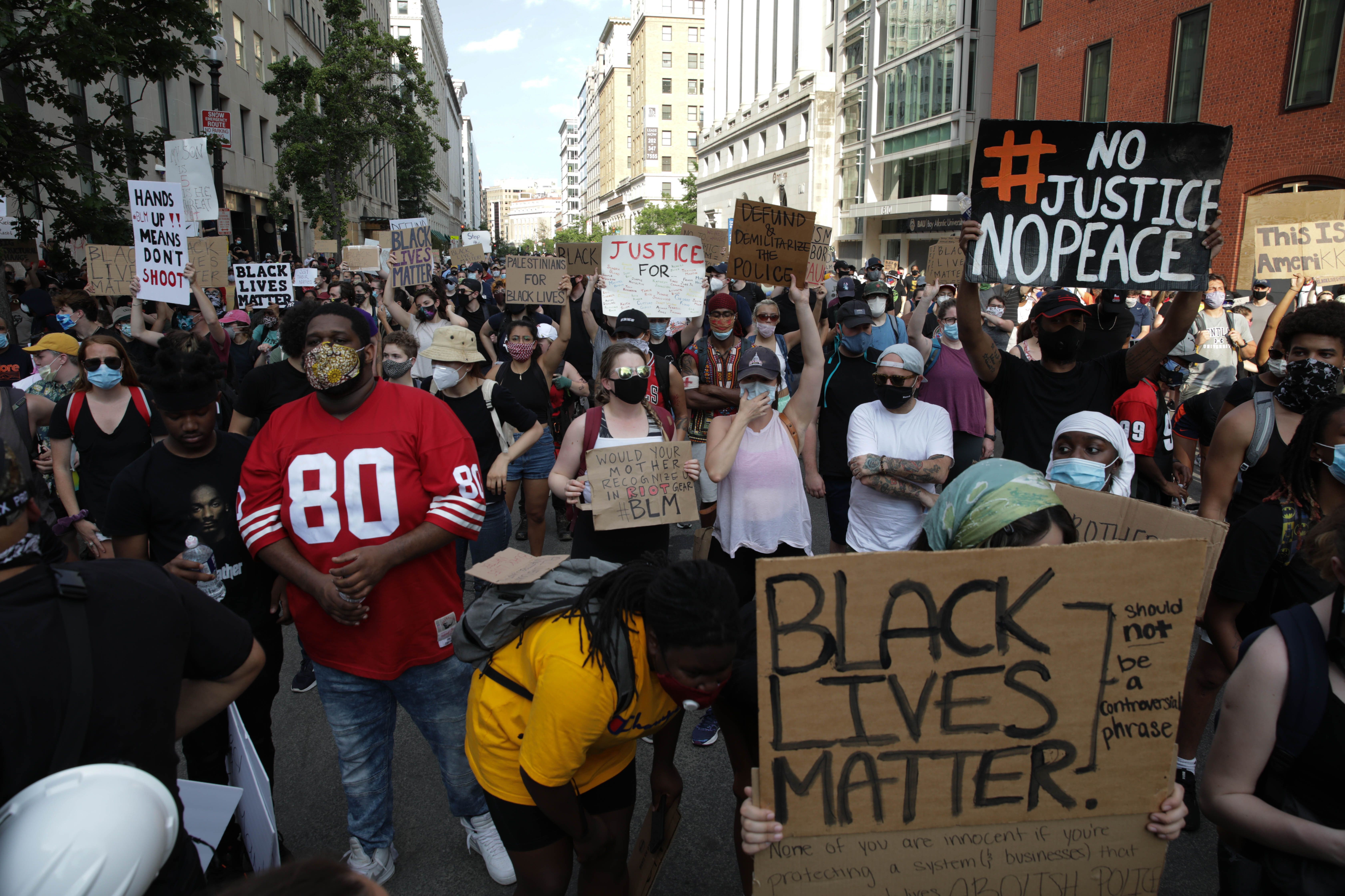 Protests over the death of George Floyd on the sixth consecutive day in Washington, DC, United States on June 3, 2020. | Source: Getty Images