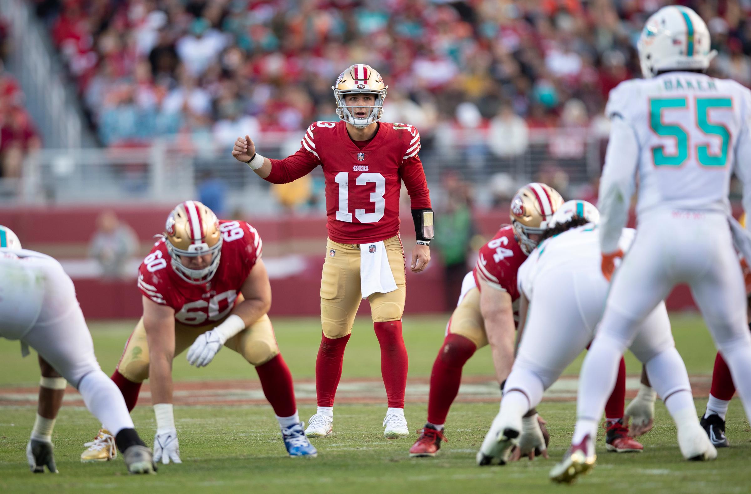 The San Francisco 49ers facing off against the Miami Dolphins in Santa Clara, California on December 4, 2022 | Source: Getty Images