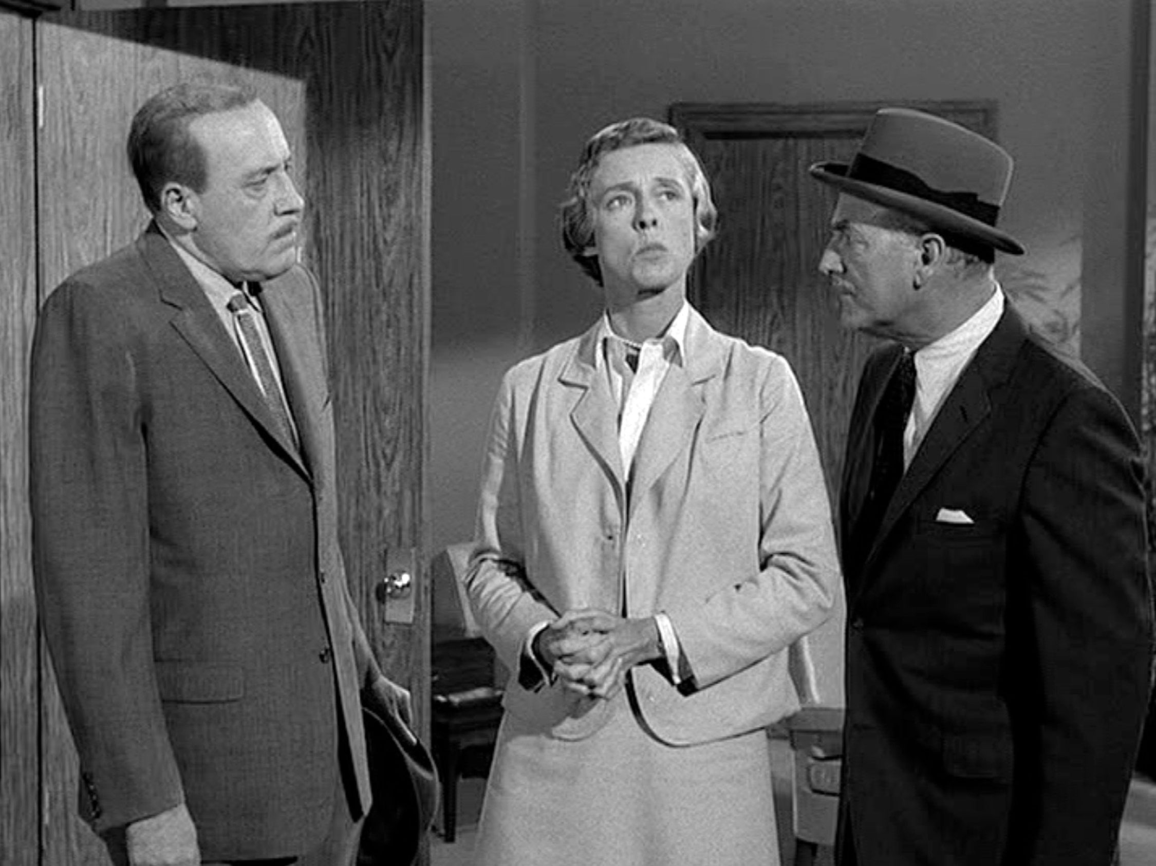 Fred Clark as Dr. Ray Clyburn, Nancy Kulp as Jane Hathaway and Raymond Bailey as Milburn Drysdale in "The Beverly Hillbillies," circa 1963. | Source: Getty Images
