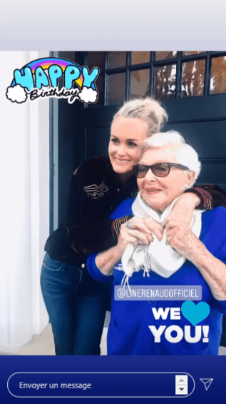 Capture d'écran de la story Instagram de Laeticia Hallyday pour le 92ème anniversaire de Line Renaud le 2 juillet 2020 | Photo : Instagram/lhallyday/
