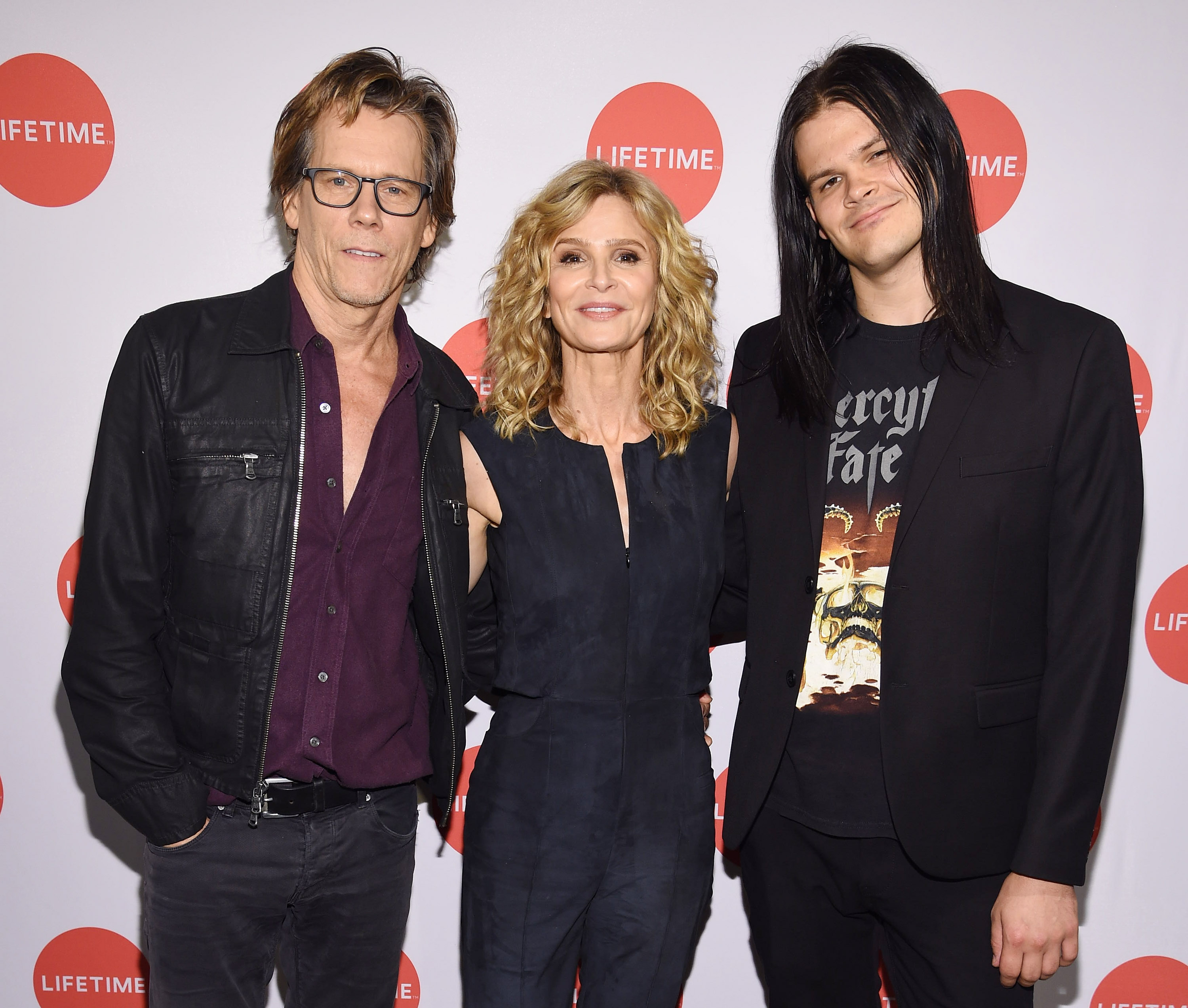 Kyra Sedgwick, Kevin Bacon and Travis Bacon attend the "Story Of A Girl" screening in New York City on July 17, 2017. | Source: Getty Images