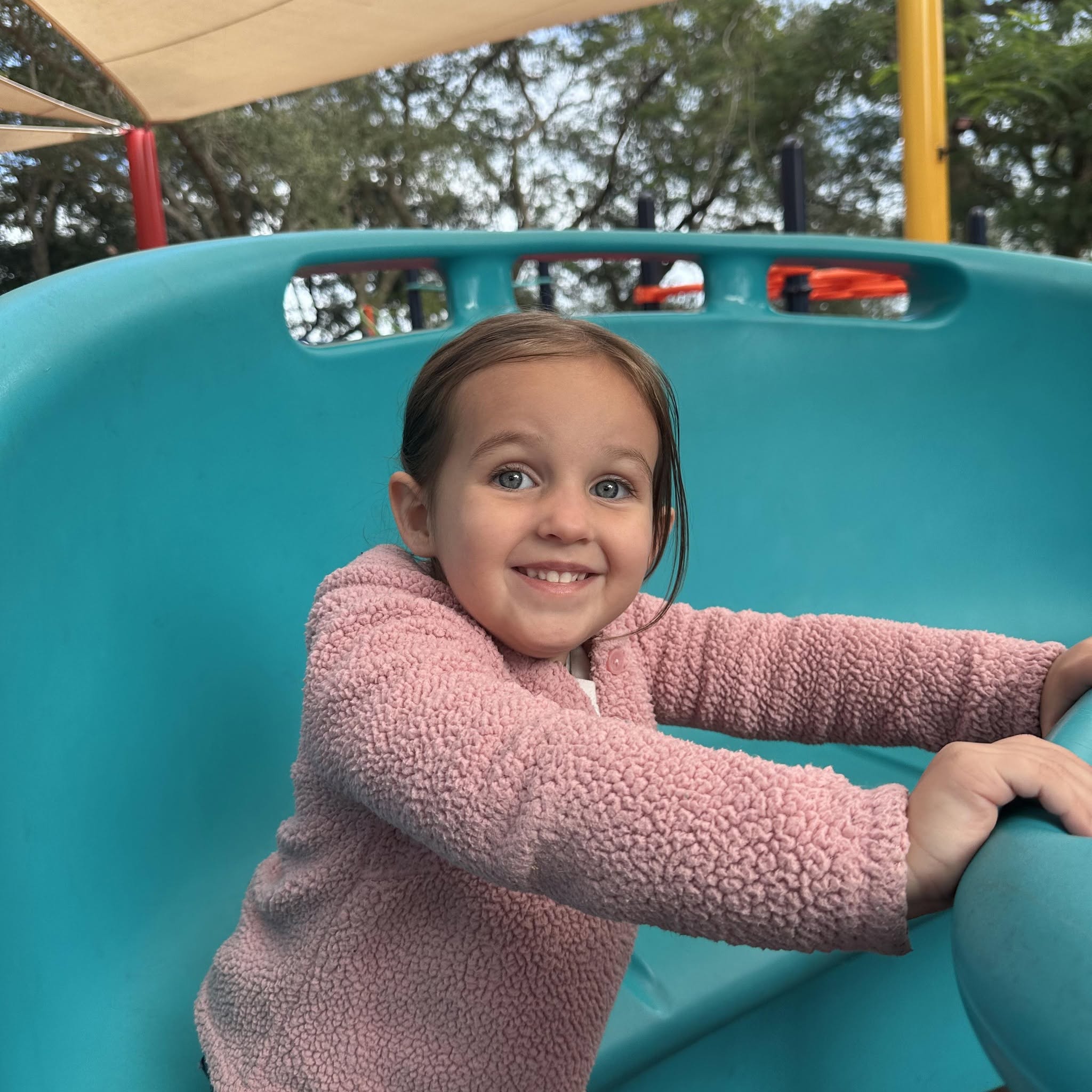 Briella Holmes was involved in a freak accident that took her life just a few days later. This is a photo of her on a slide, posted on July 27, 2026. | Source: Facebook/Jason Holmes