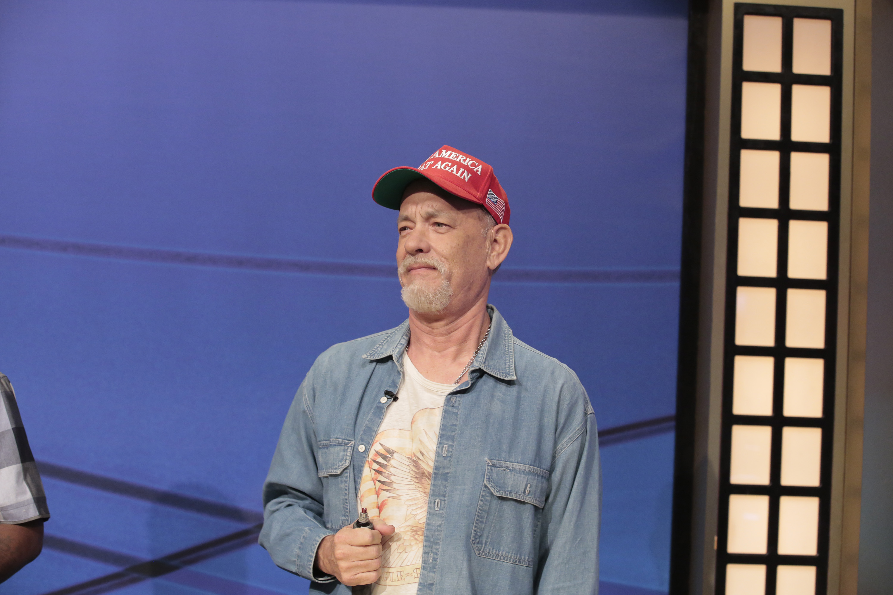 Tom Hanks as Doug during the “Black Jeopardy” sketch on February 16, 2025 | Source: Getty Images