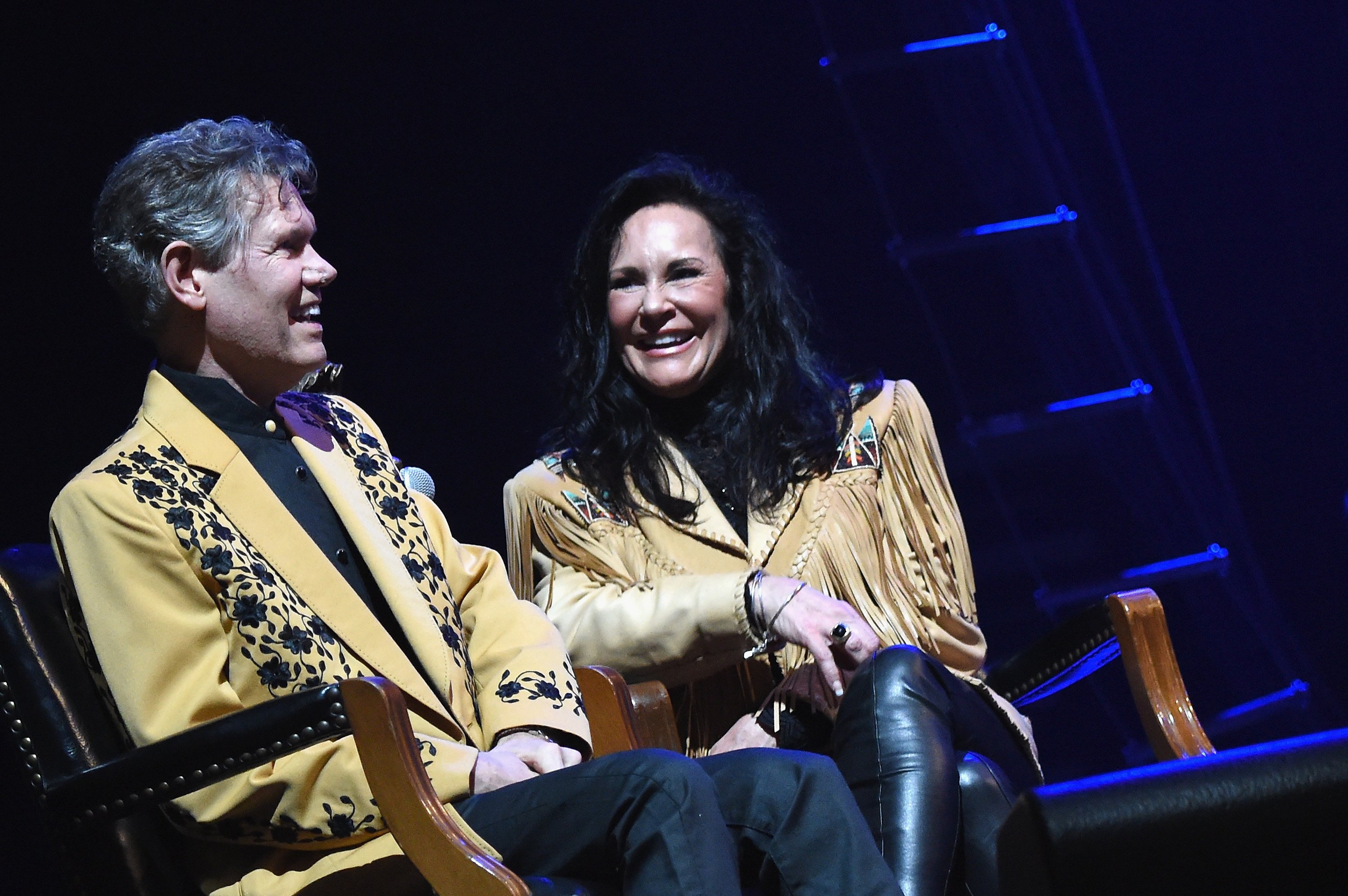 Randy Travis and Mary Beougher on stage at "1 Night. 1 Place. 1 Time: A Heroes & Friends Tribute to Randy Travis" on February 8, 2017, in Nashville | Source: Getty Images