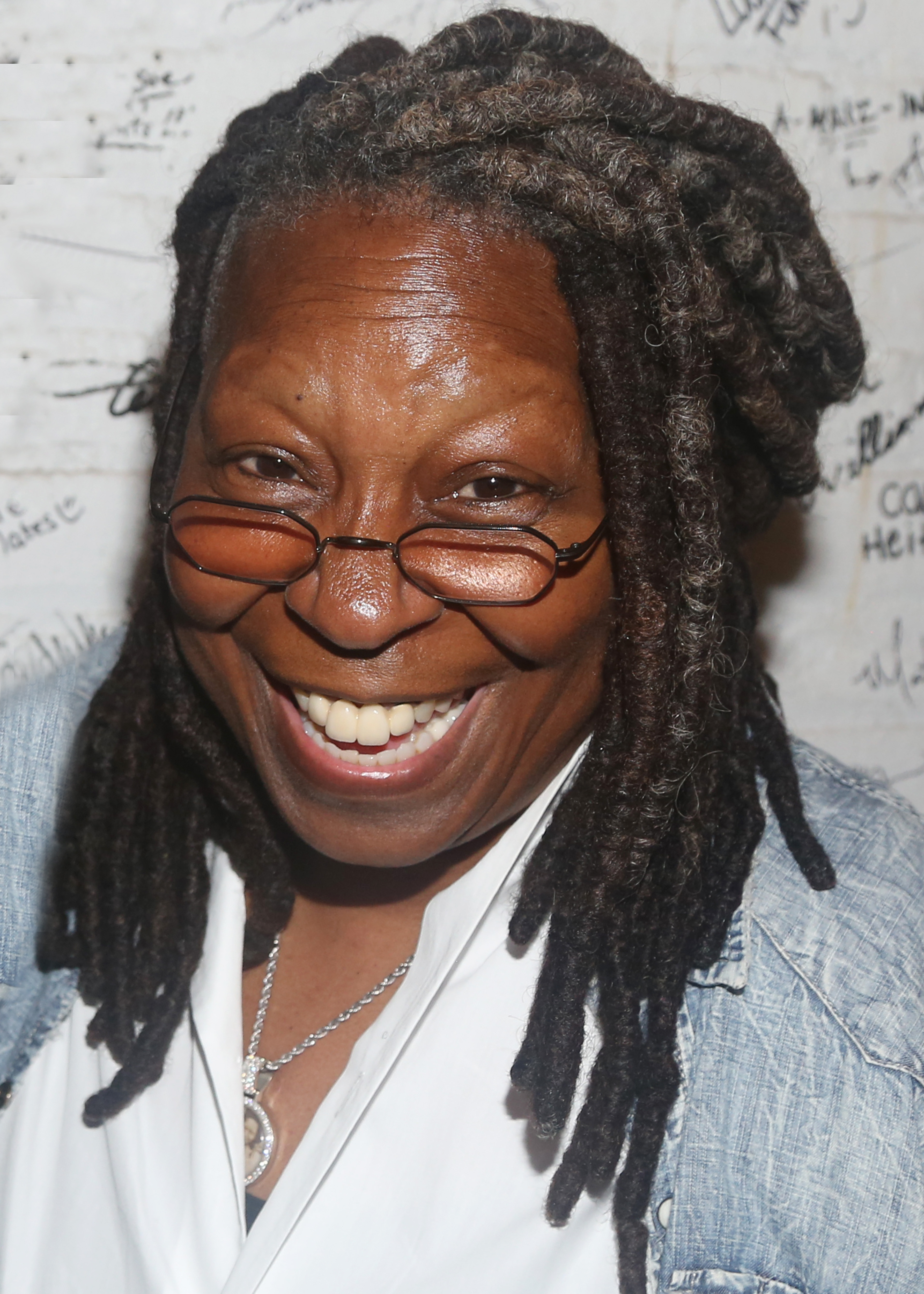 Whoopi Goldberg poses backstage at the musical 