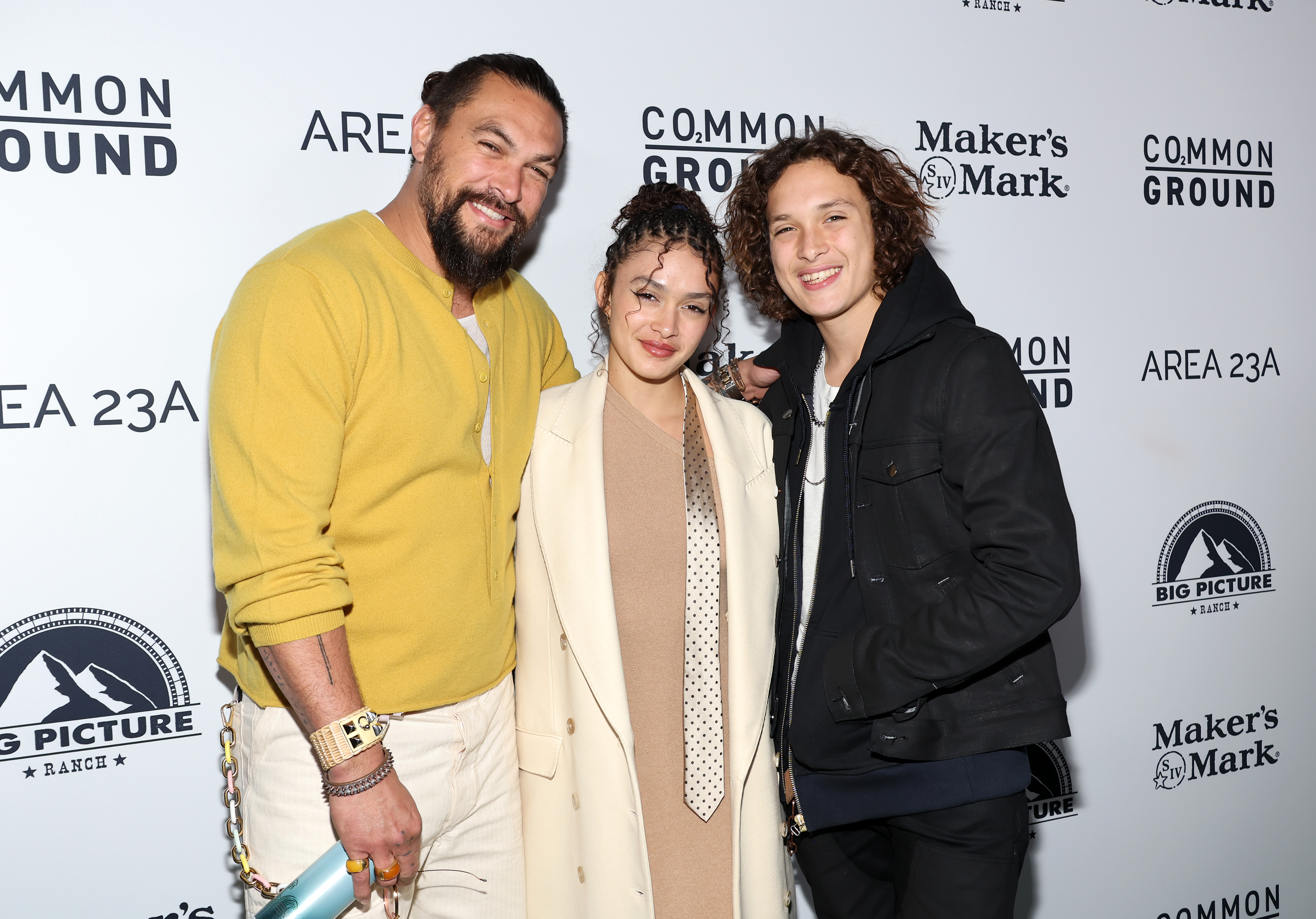 Jason Momoa, along with Lola Iolani and Nakoa-Wolf Momoa, attended the Los Angeles special screening of "Common Ground" at the Samuel Goldwyn Theater, stepping out in cozy, understated style.