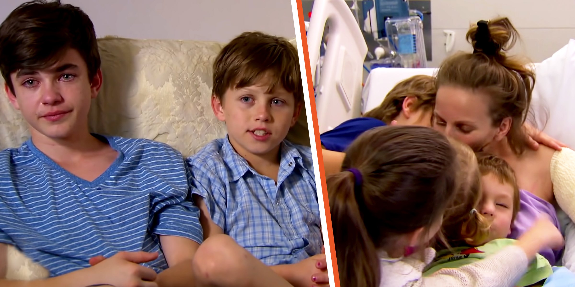 Jayden und Cameron Caulfield | Rachel Moore mit ihren Kindern | Quelle: Youtube.com/60 Minutes Australien