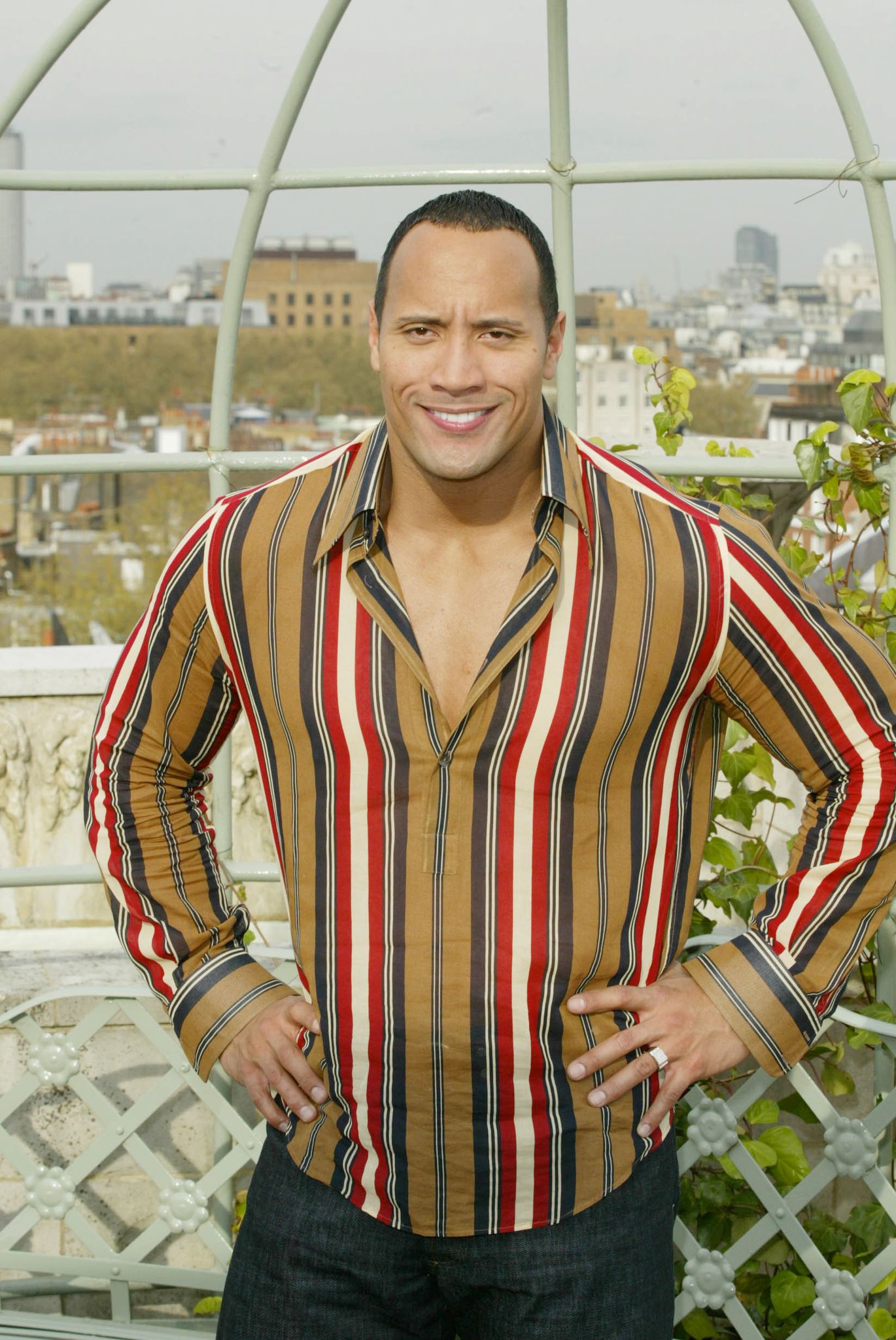 Dwayne Johnson at the Dorchester Hotel, London on April 22, 2002. | Photo: Getty Images