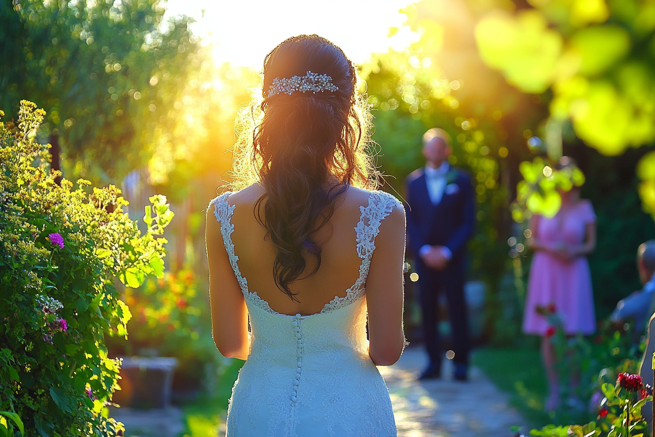 A bride about to walk down the aisle | Source: Midjourney