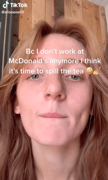 A former McDonalds employee Elise shares behind-the-scenes secrets at work. | Source: tiktok.com/@eliseeee69