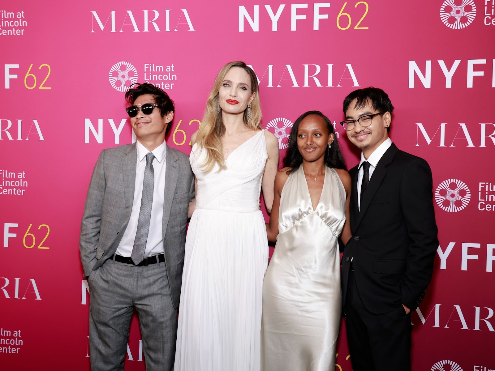 Pax Jolie-Pitt, Angelina Jolie, Zahara Jolie-Pitt, and Maddox Jolie-Pitt at the screening and Q&A of "Maria" on September 29, 2024, in New York. | Source: Getty Images