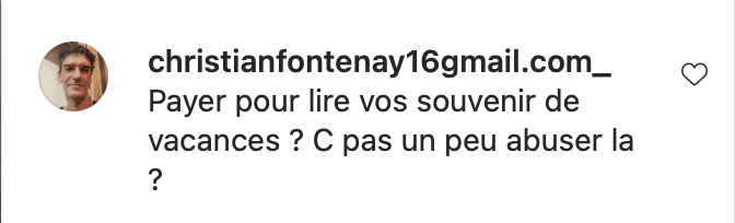 Le commentaire d'un internaute sur le compte Instagram de Sophie Davant. l Source : Instagram/sophie_davant