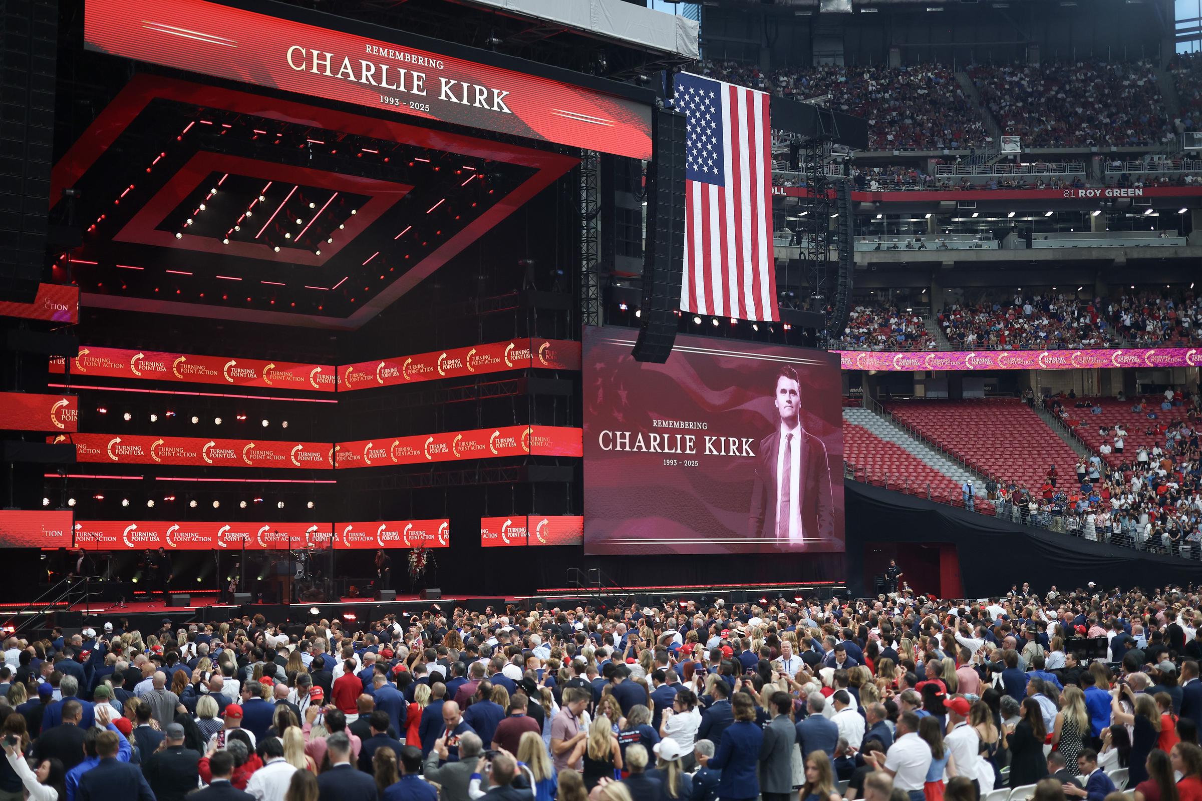 Thousands of attendees gathered for Charlie Kirk's memorial service. | Source: Getty Images