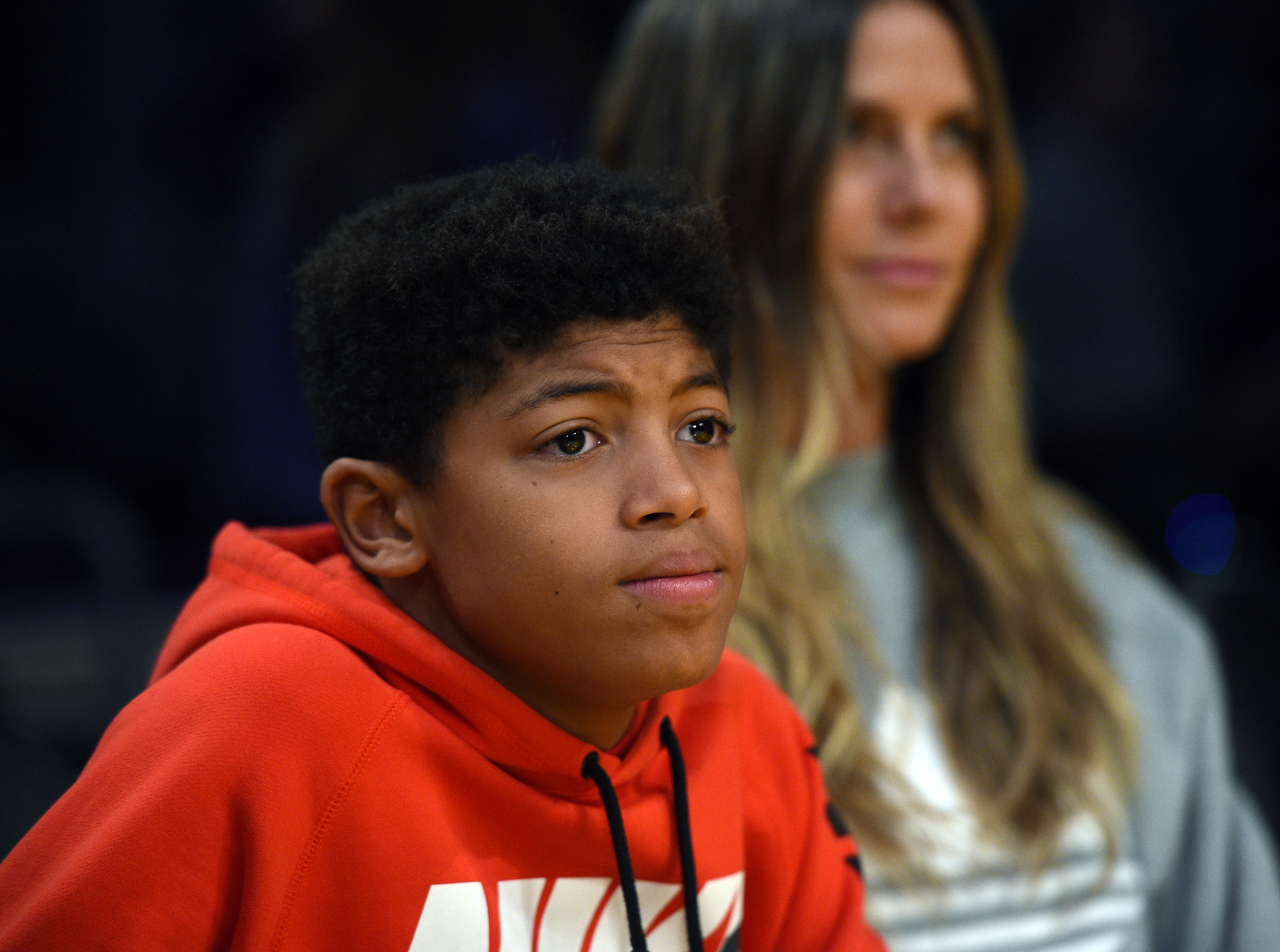 Heidi Klum and Henry Samuel at a basketball game on November 15, 2017, in Los Angeles, California | Source: Getty Images