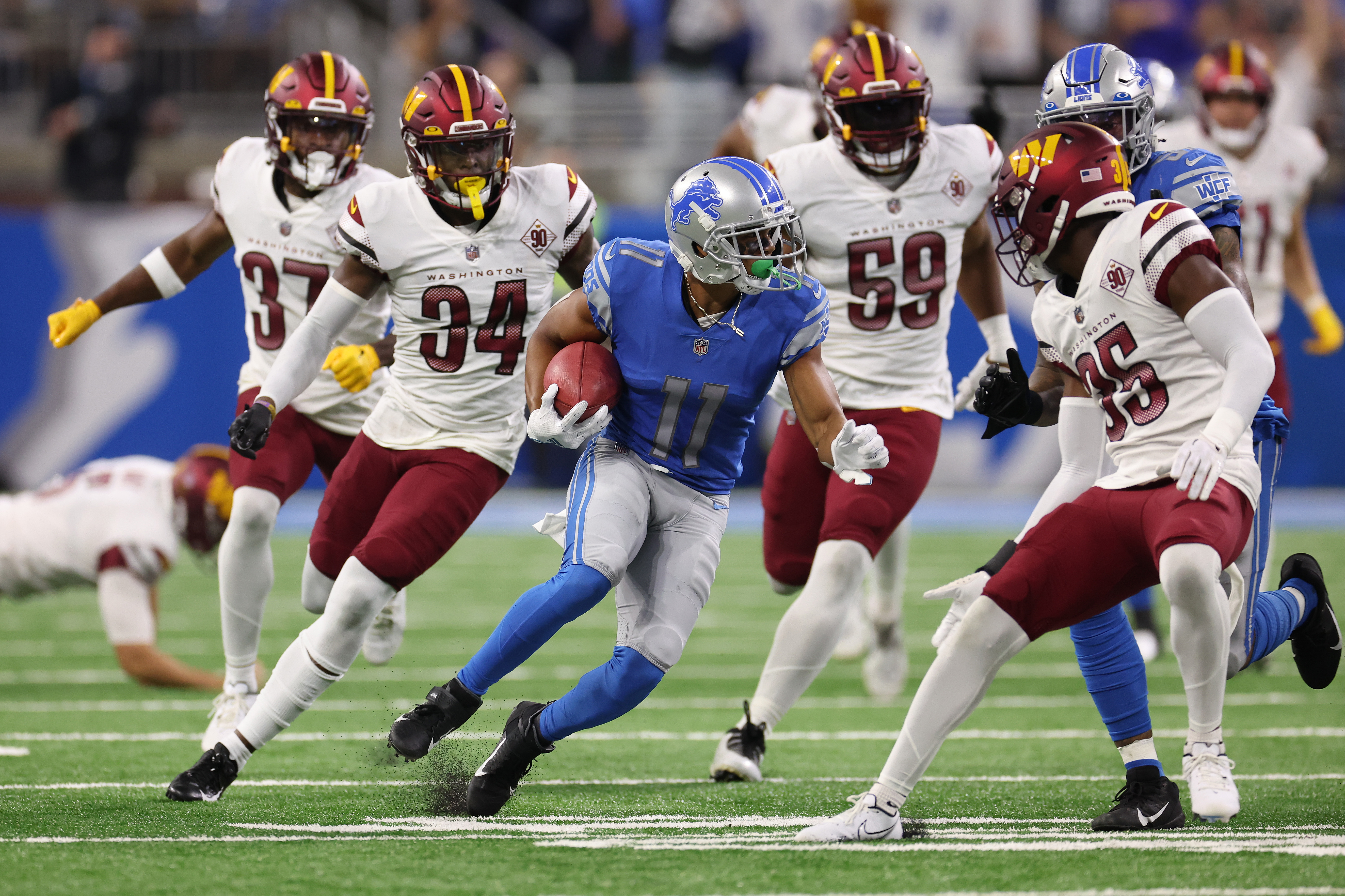 Detroit Lions play against the Washington Commanders at Ford Field on September 18, 2022 | Source: Getty Images